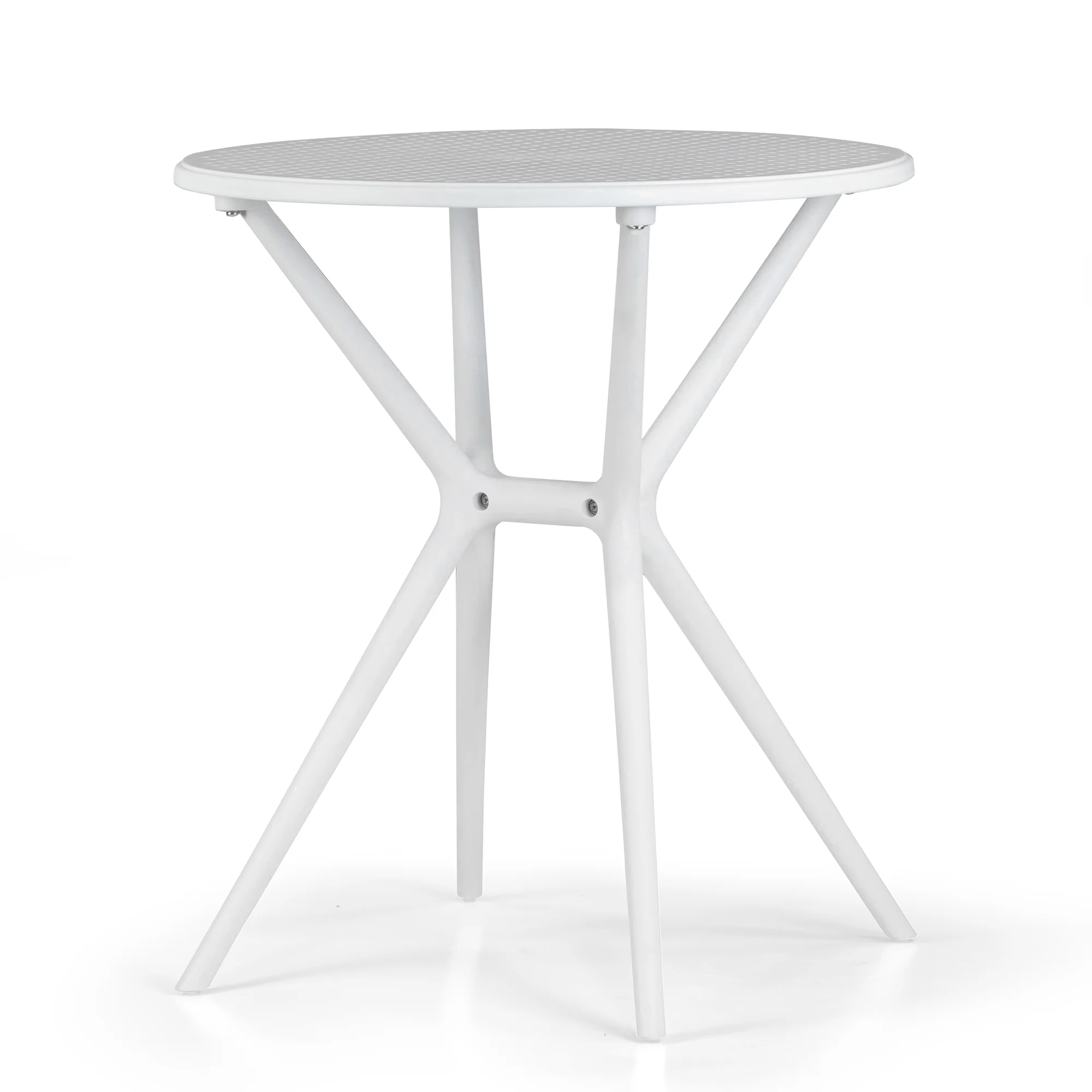 Glamour Home Bates White 26 in. Plastic Round Dining Table