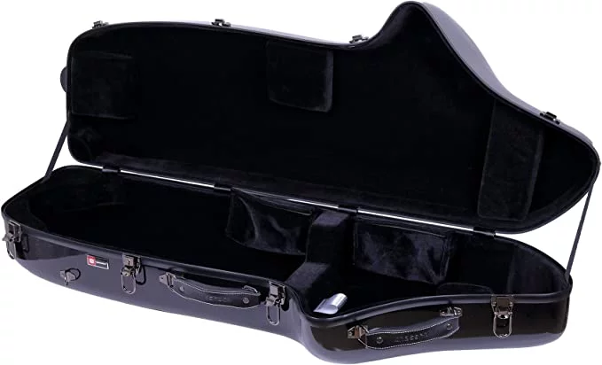 Crossrock Baritone Saxophone Fiberglass Case, Fit Sax with a Range to Low A