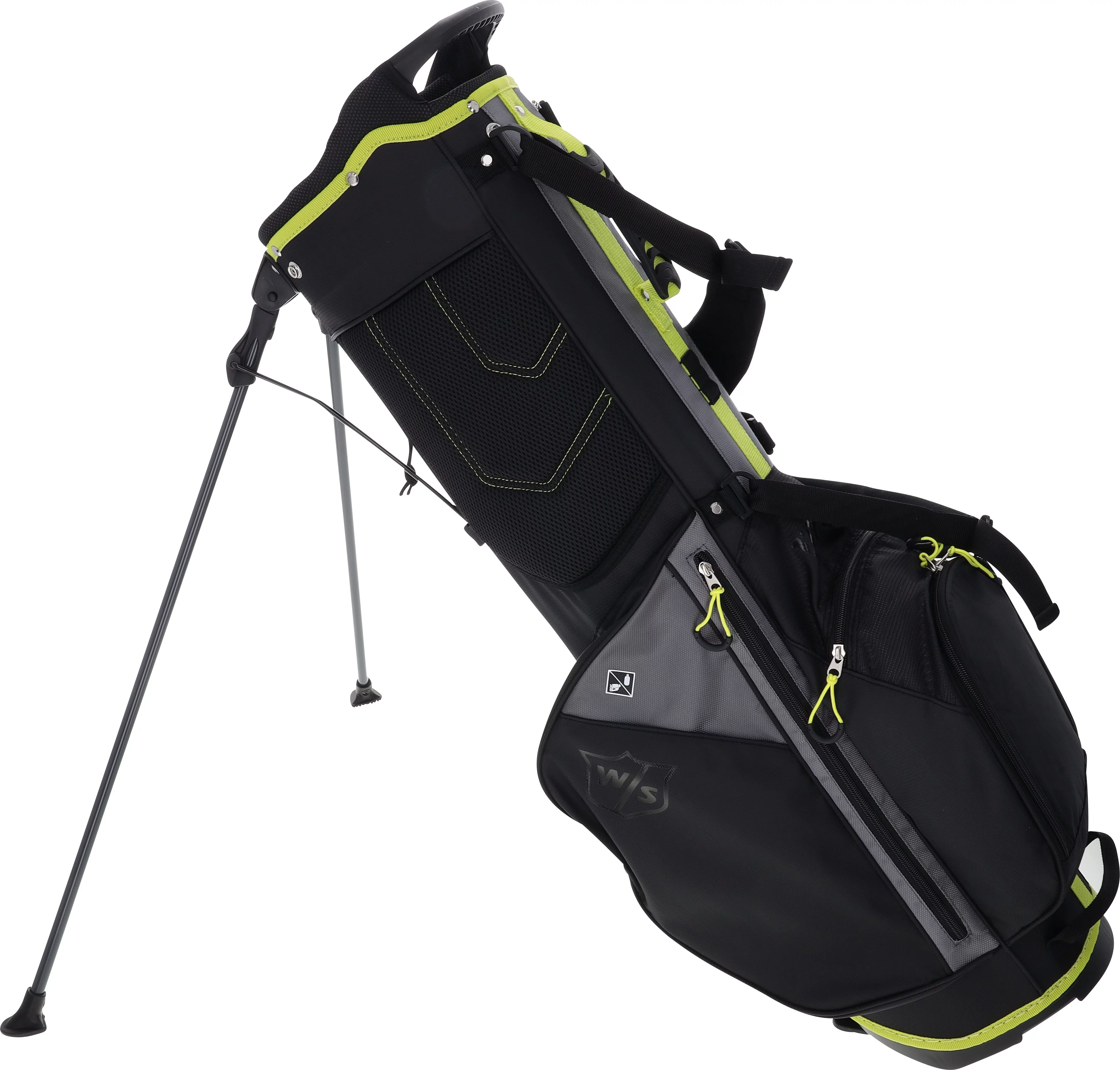 NEW Wilson Staff 2022 Feather Stand Bag 4-Way Top - Black / Charcoal / Silver