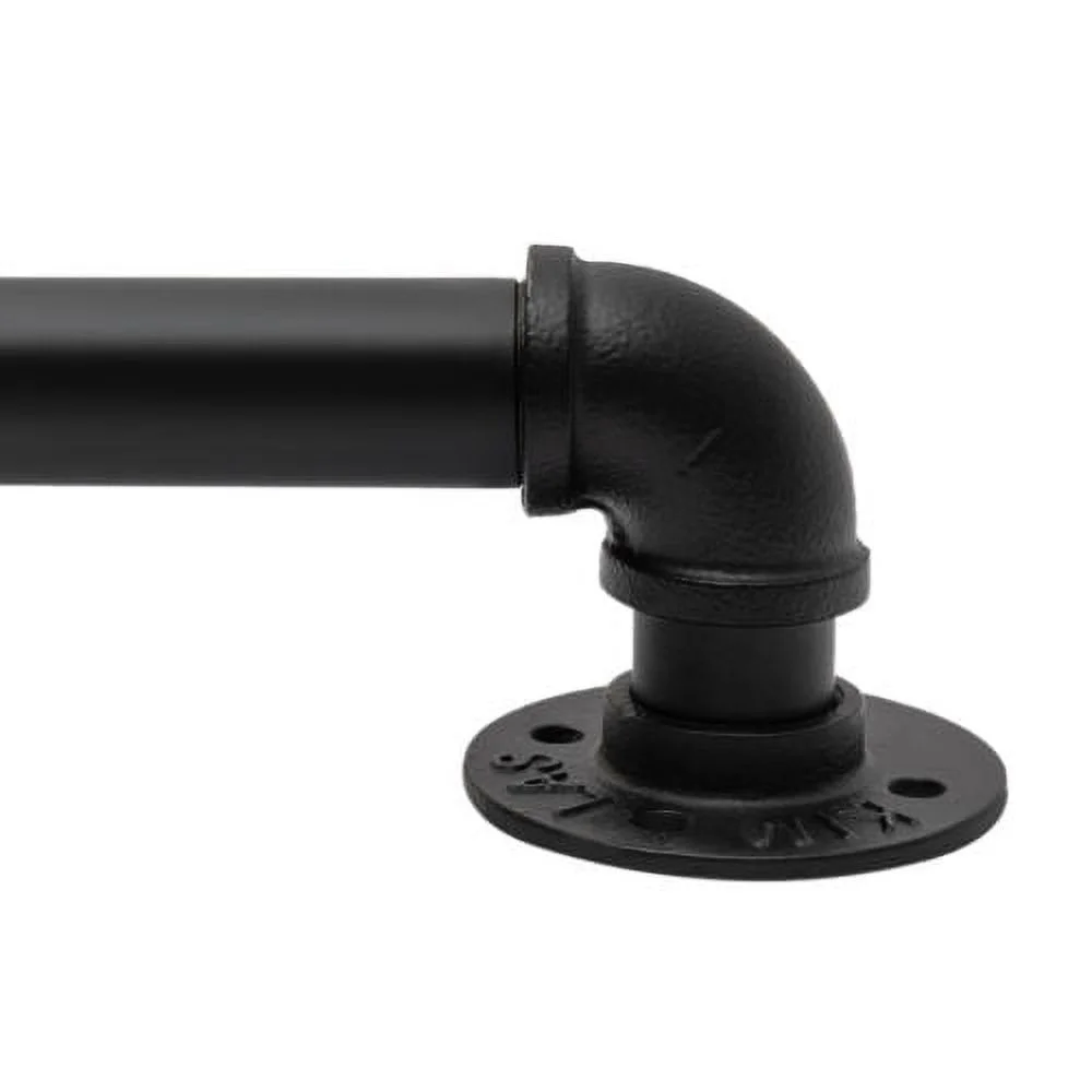 5ft Wall-mounted Handrail Stair Hand Rails Staircase Pipe Metal Handrail Black