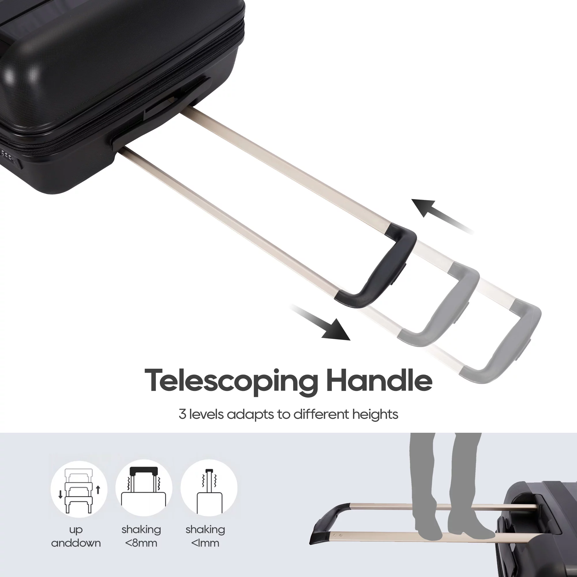 Ginza Travel Luggage 28 Inch Expandable Suitcase with Double Spinner Wheels and TSA Lock,Black