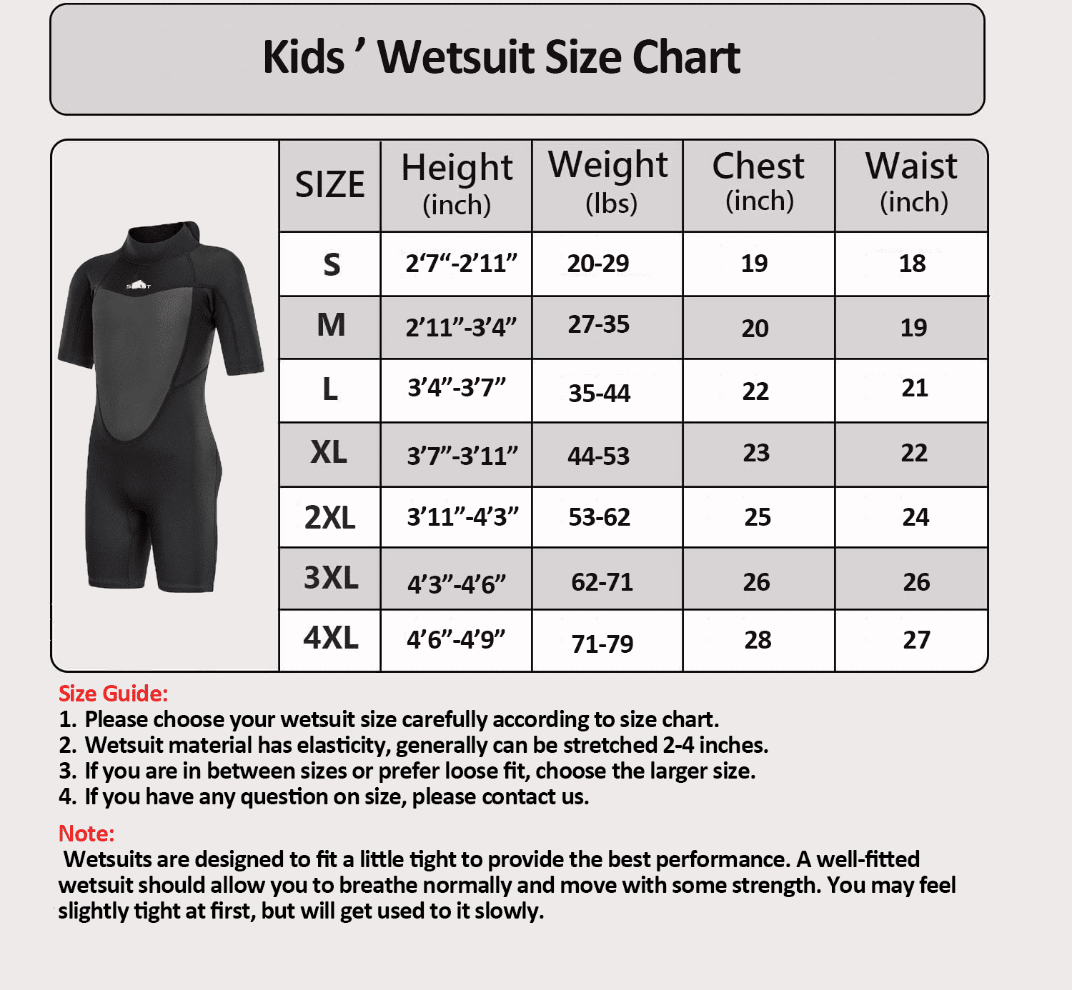 Sbart Kids Wetsuit for Boys Girls Toddlers, 2mm Back Zipper Shorty Wetsuits, Neoprene Thermal Swimsuits for Diving Surfing Swim Lessons
