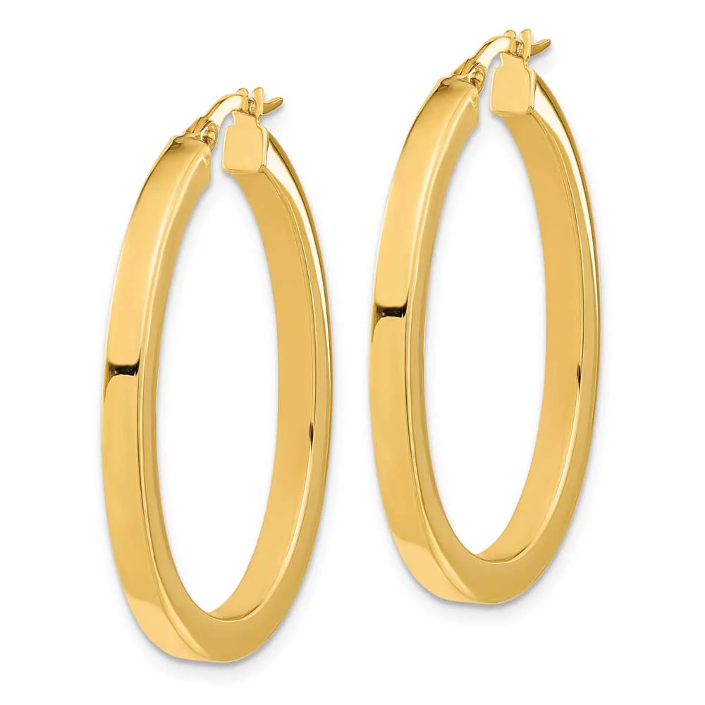 Primal Gold 14 Karat Yellow Gold Polished Oval Hoop Earrings