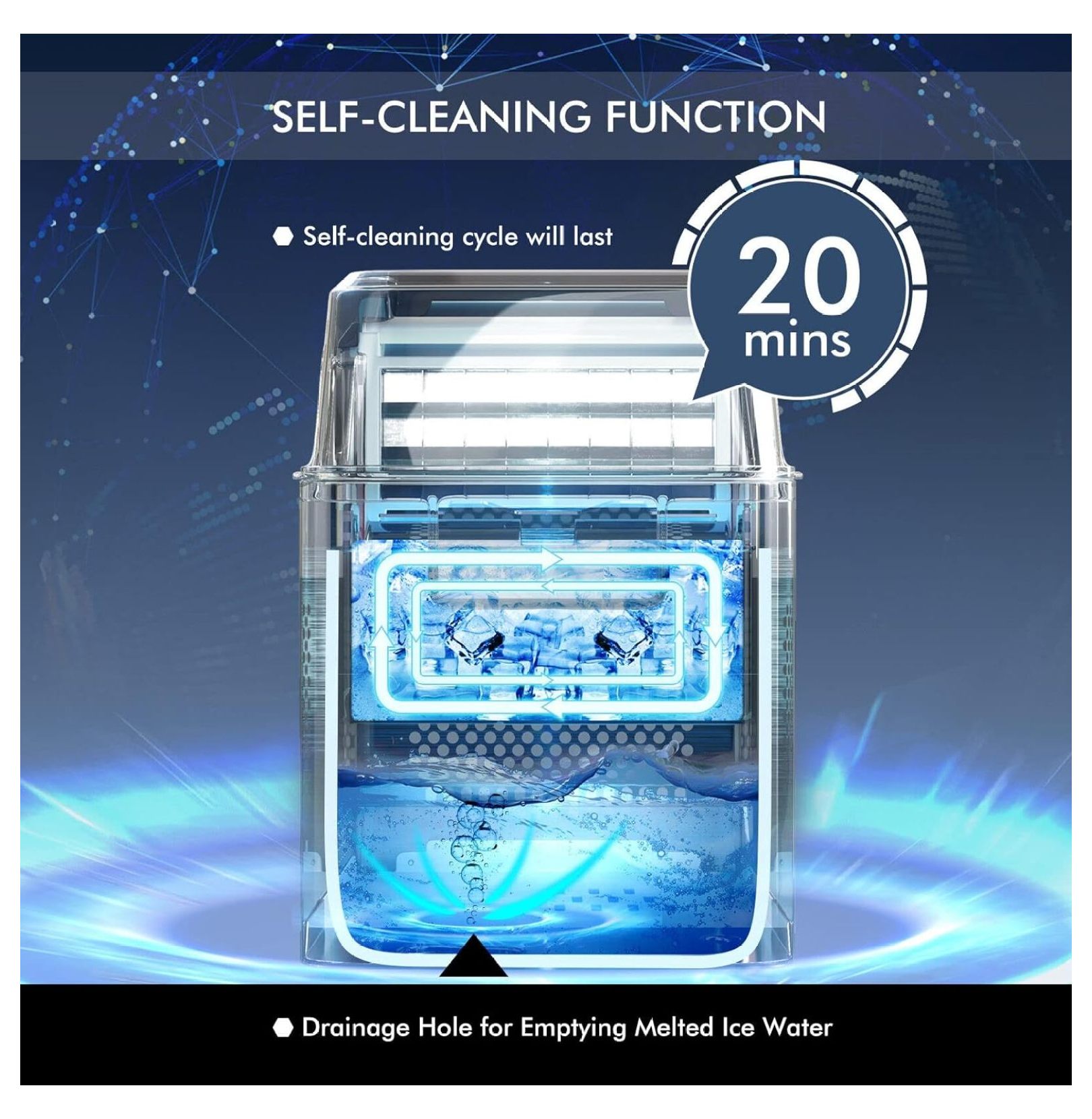 Ice Maker Machine Countertop, 40lbs/24H Portable Ice Maker with Auto Self-Cleaning, 2 Ways to Add Water, 24 Ice Cubes in 13 Min, with Ice & Basket, for Home Office Bar