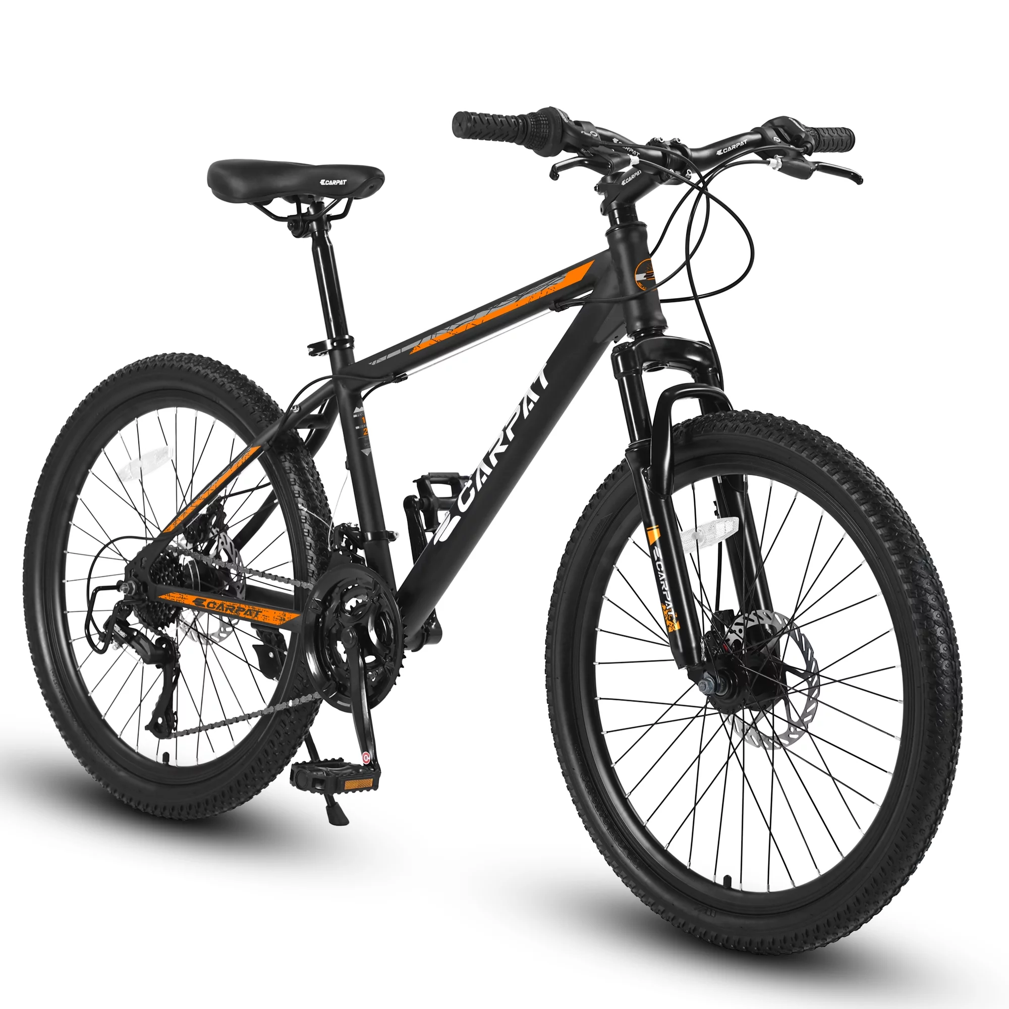 Glavbiku Unisex 26inch Tire Mountain Bike,Shimano 21 Speeds Suspension MTB Bicycle for Adult,Orange