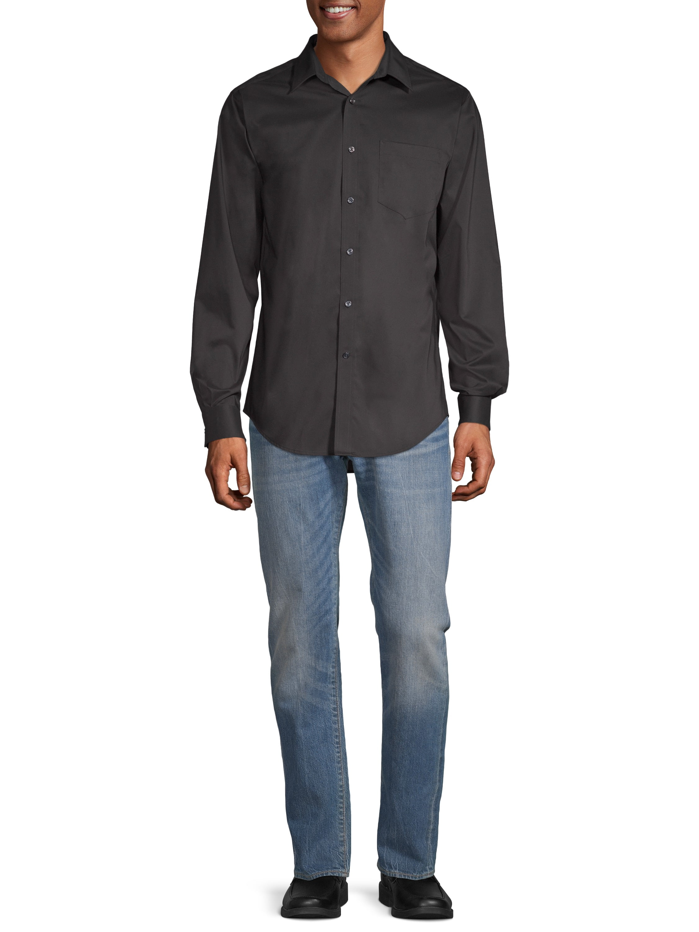 George Men's Long Sleeve Performance Dress Shirt, Up to 3XL