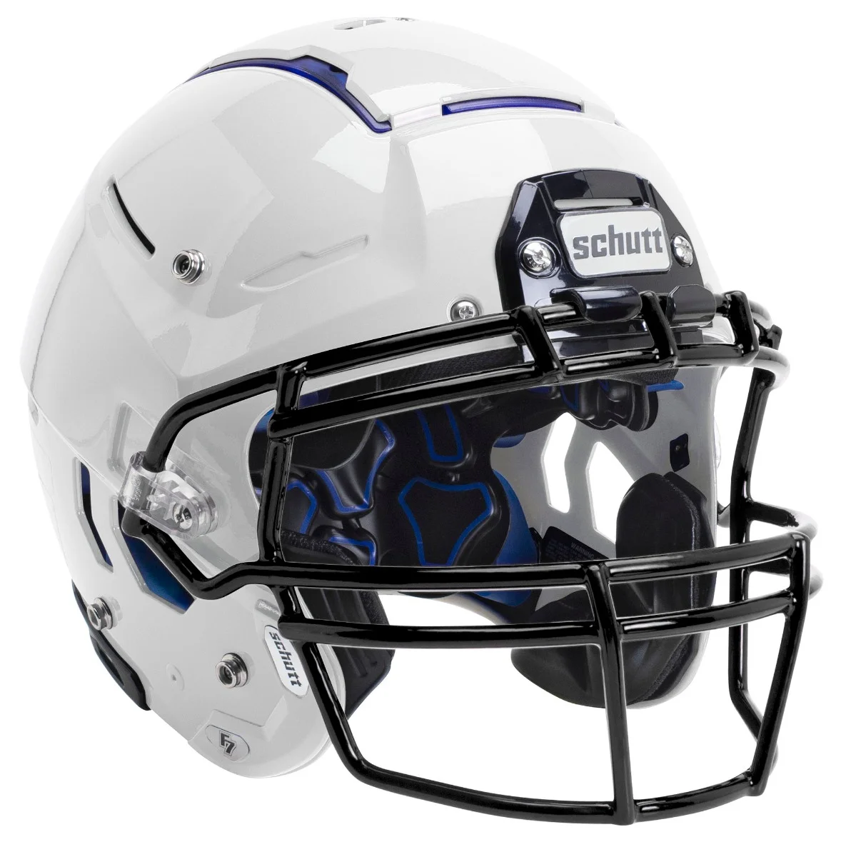 Schutt F7 VTD Adult Football Helmet - Collegiate Package (L, White)