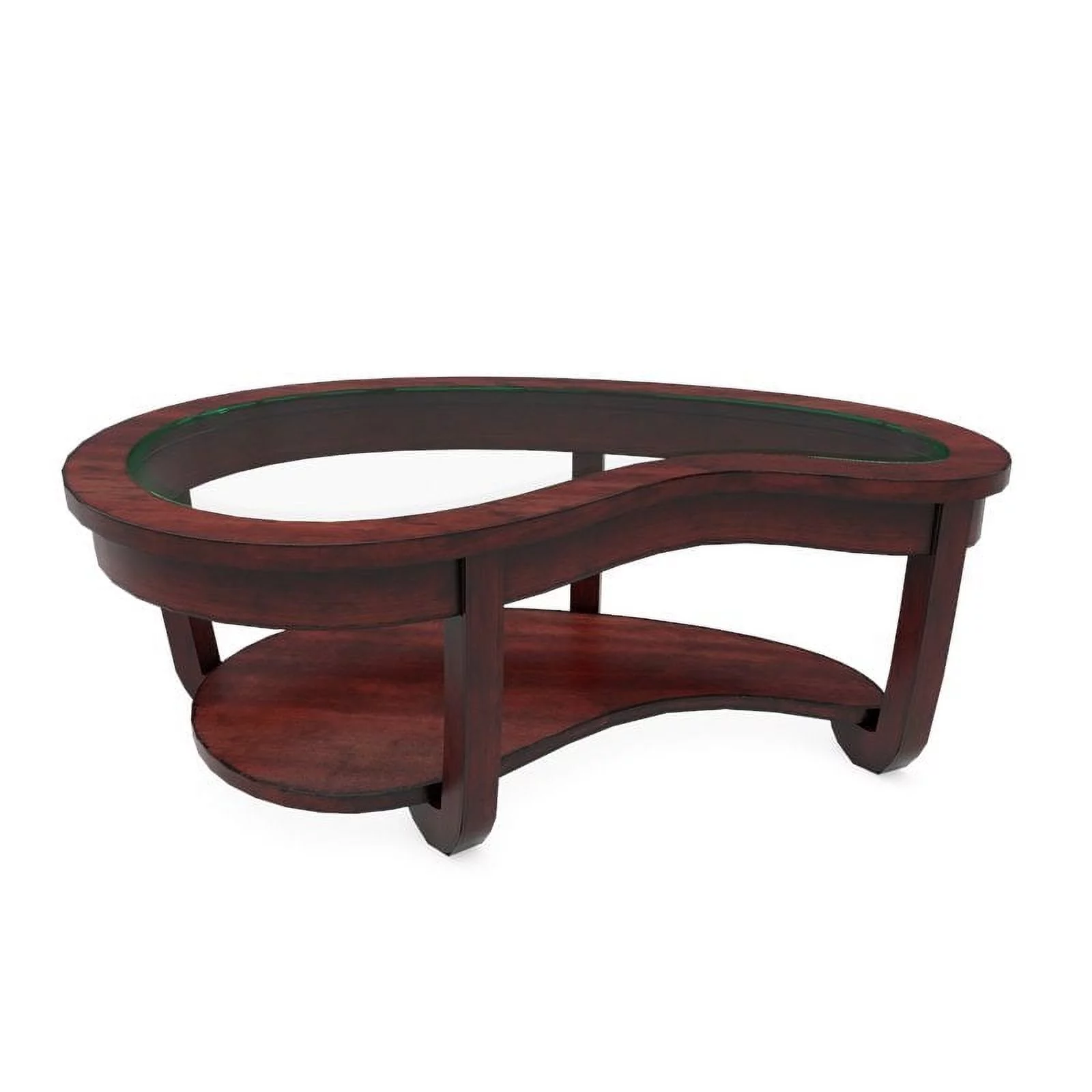 Furniture of America Tunton Solid Wood 1-Shelf Coffee Table in Dark Cherry