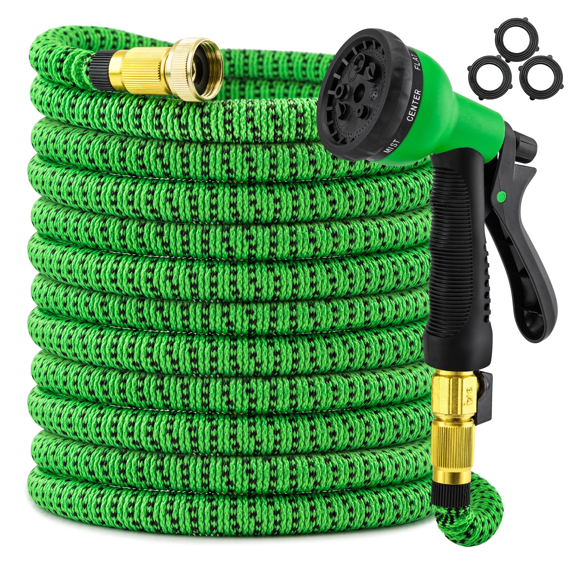 New 50ft Expandable Garden Hose - 4-Layers Latex with 3/4