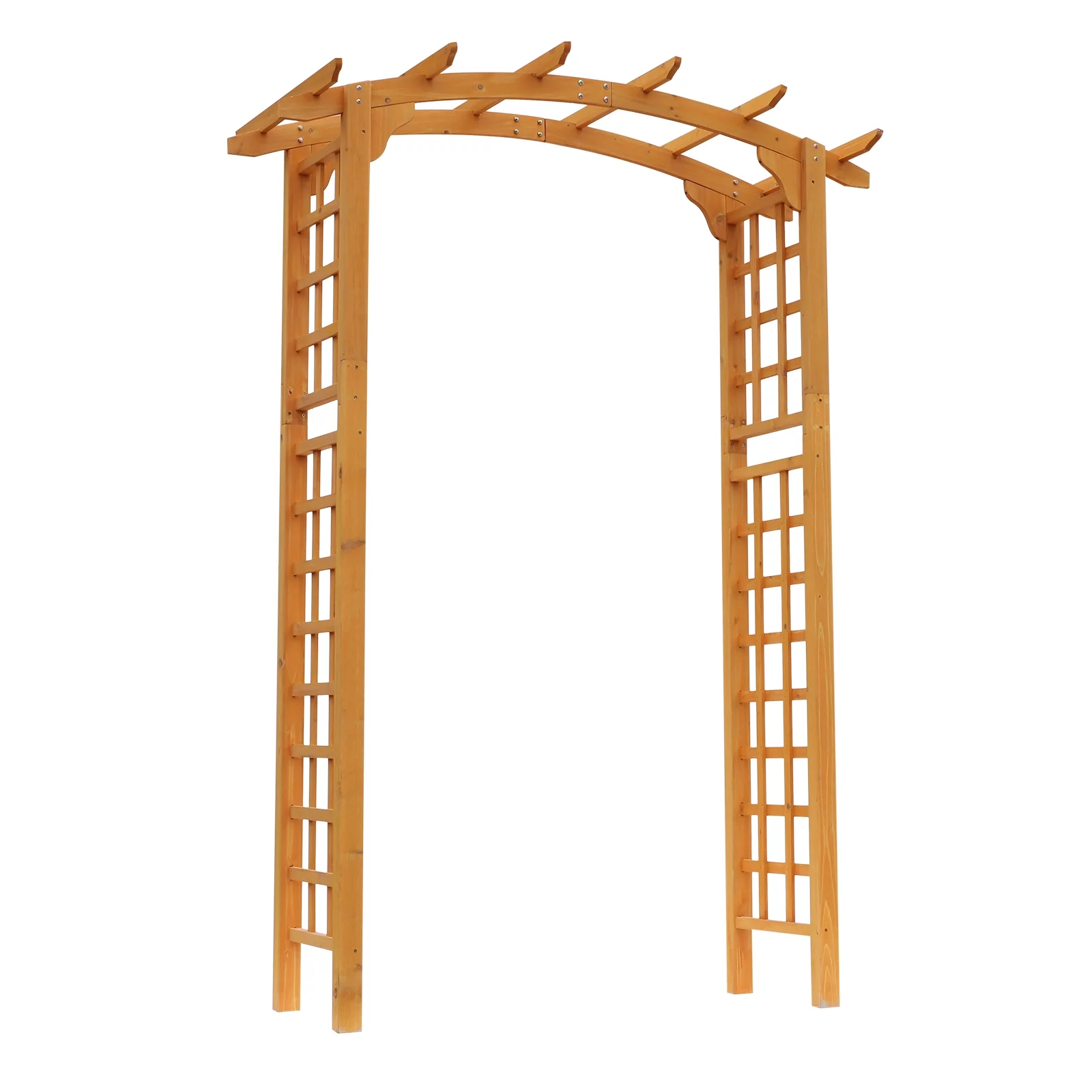 Outsunny 7.5â Fir Wood Round Outdoor Garden Pergola Style Arbor Arbor Trellis