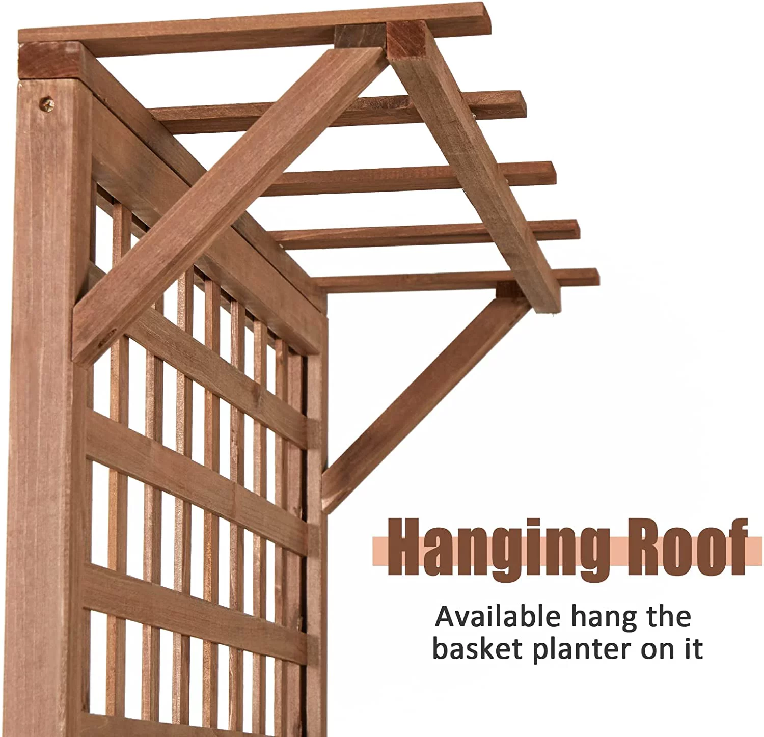 Wood Planter with Trellis Set of 2 Raised Bed Planting with 36 Inch Widen 72 inch Height Brown