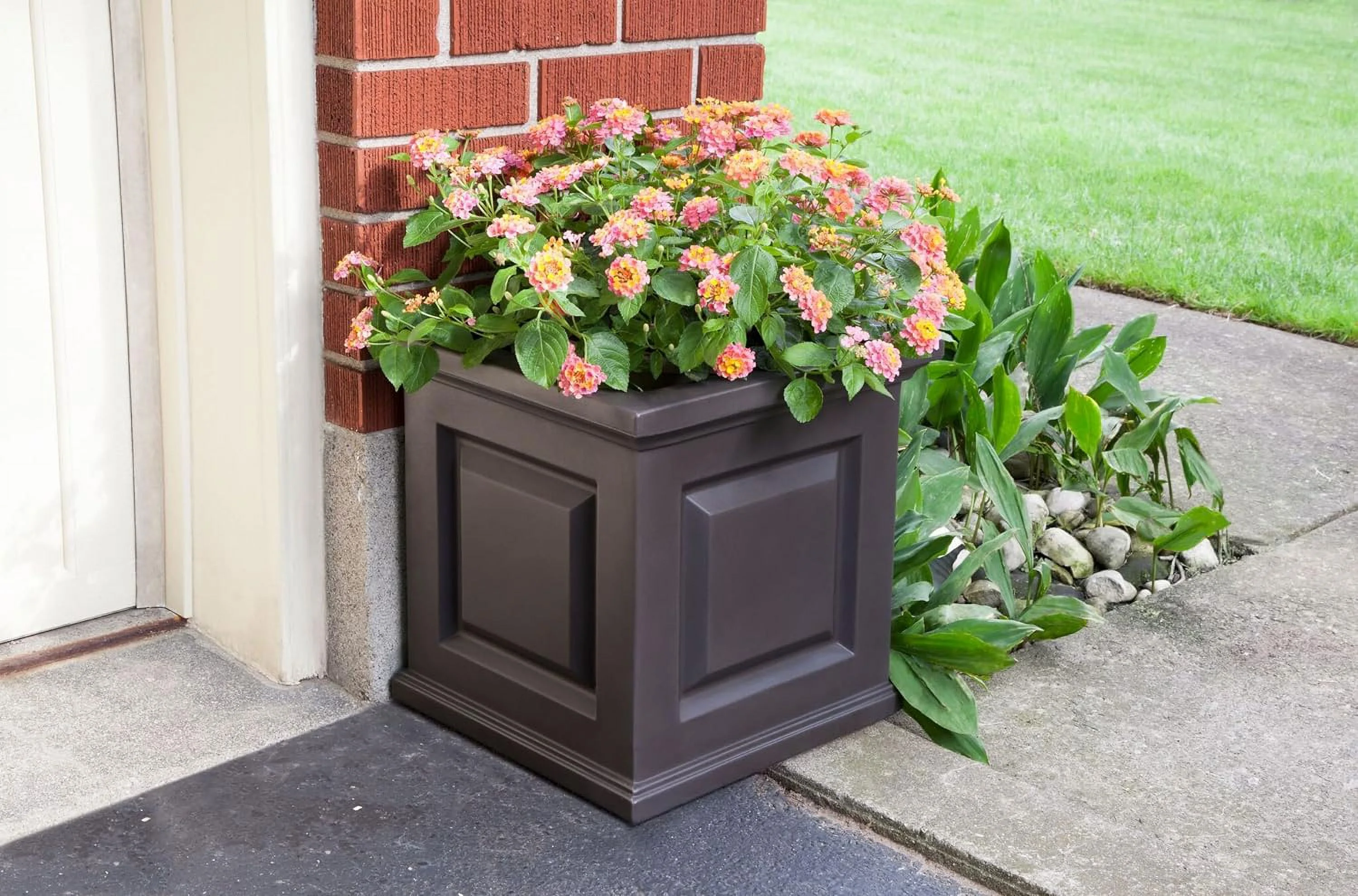 Nantucket 16In Square Planter - Espresso (5865-ES)