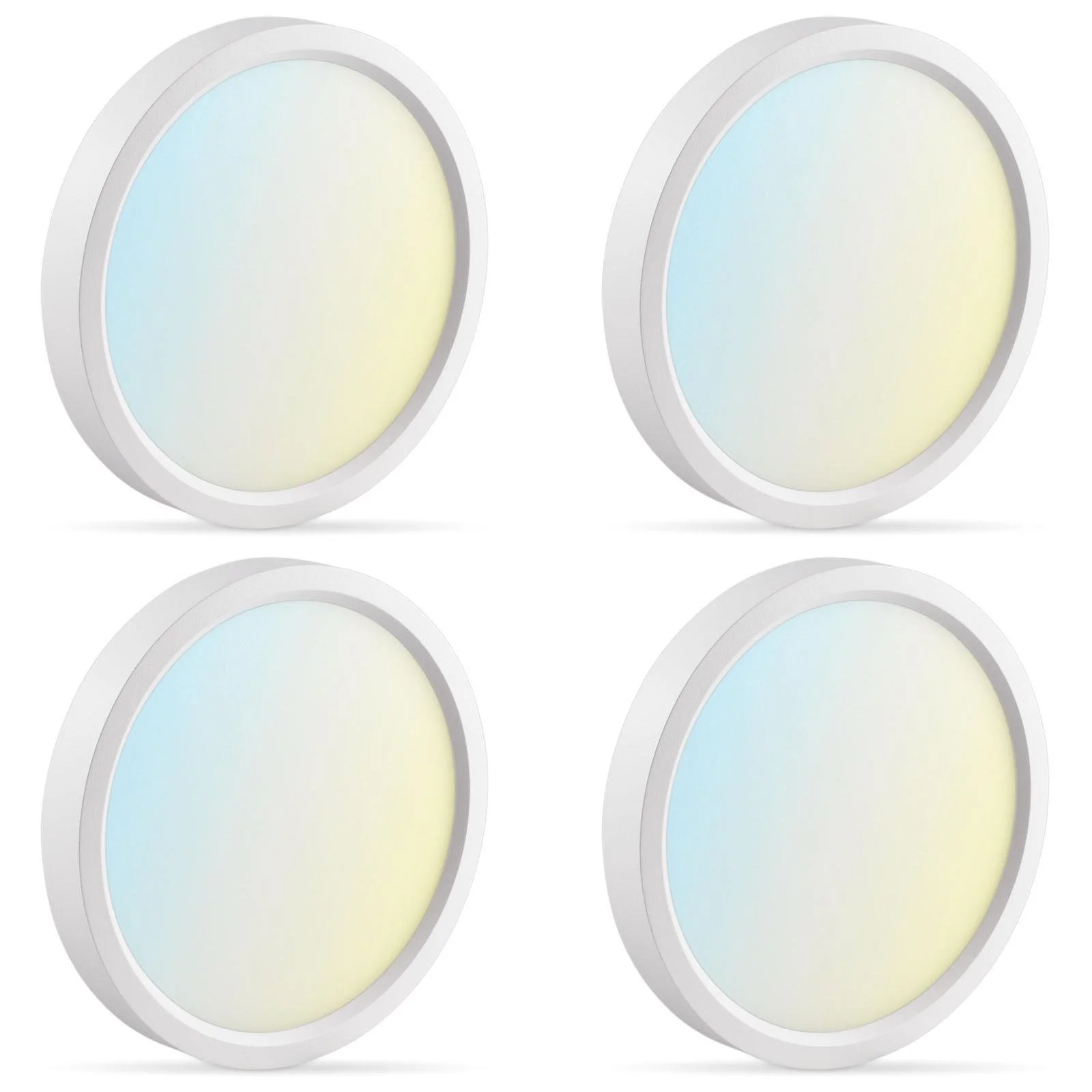 Luxrite 5 Inch LED Flush Mount Ceiling Light, 10W 600LM, 5CCT Selectable 2700K-5000K, Dimmable, Wet Rated, ETL 4-Pack