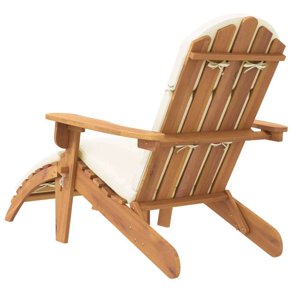 Tomshoo Adirondack Patio Chair with Footrest Solid Wood Acacia