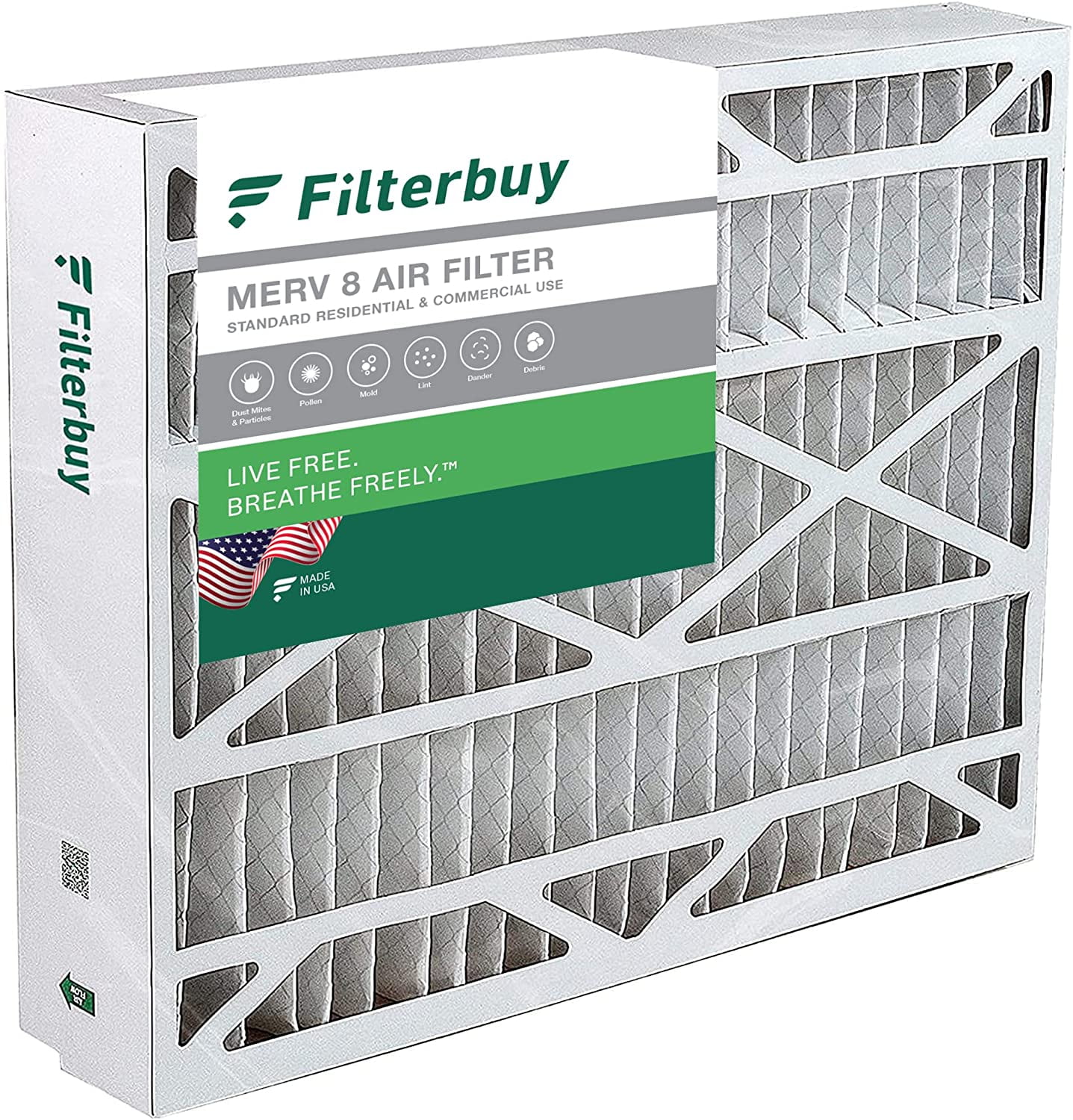 Filterbuy 17.5x21x5 MERV 8 Pleated HVAC AC Furnace Air Filters for Rheem, Ruud, and Protech (1-Pack)