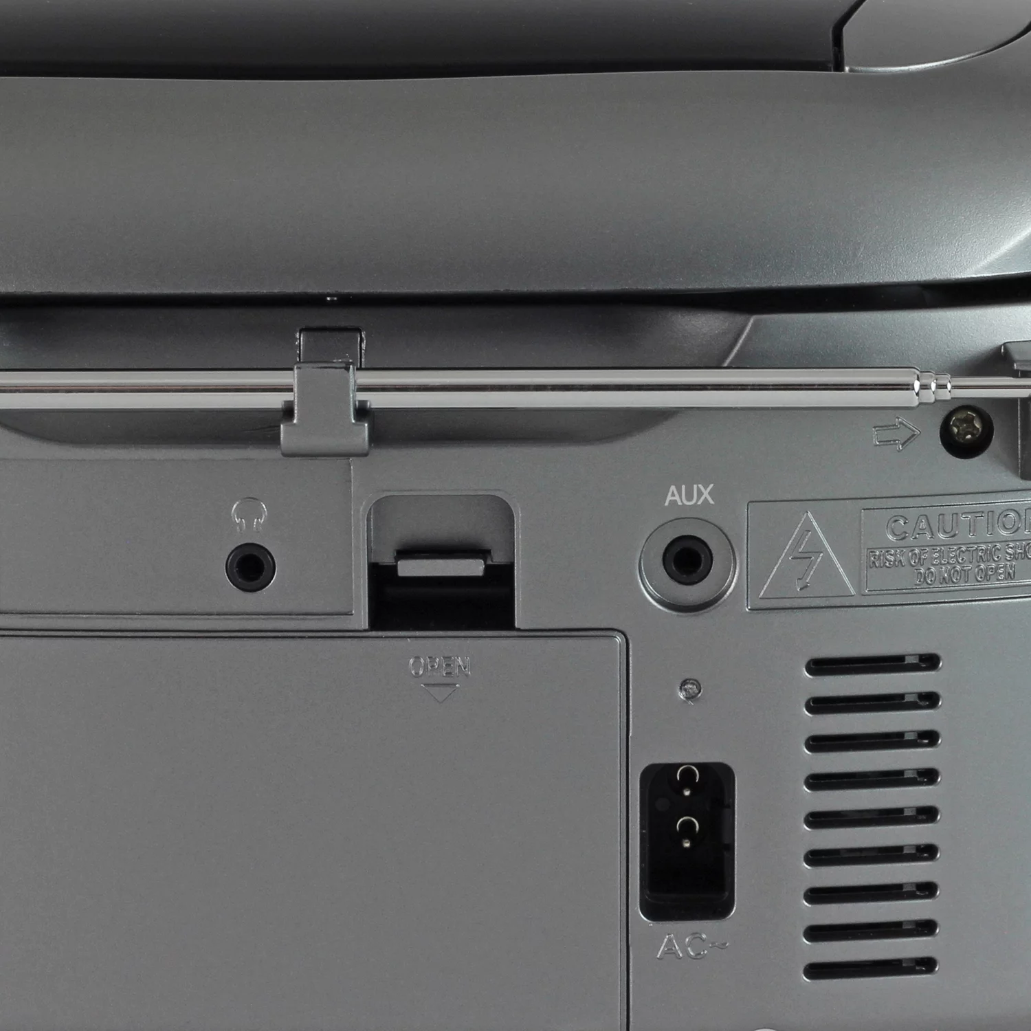 JENSEN CD-590-GR 1-Watt Portable Stereo CD and Cassette Player/Recorder with AM/FM Radio and Bluetooth (Gray)