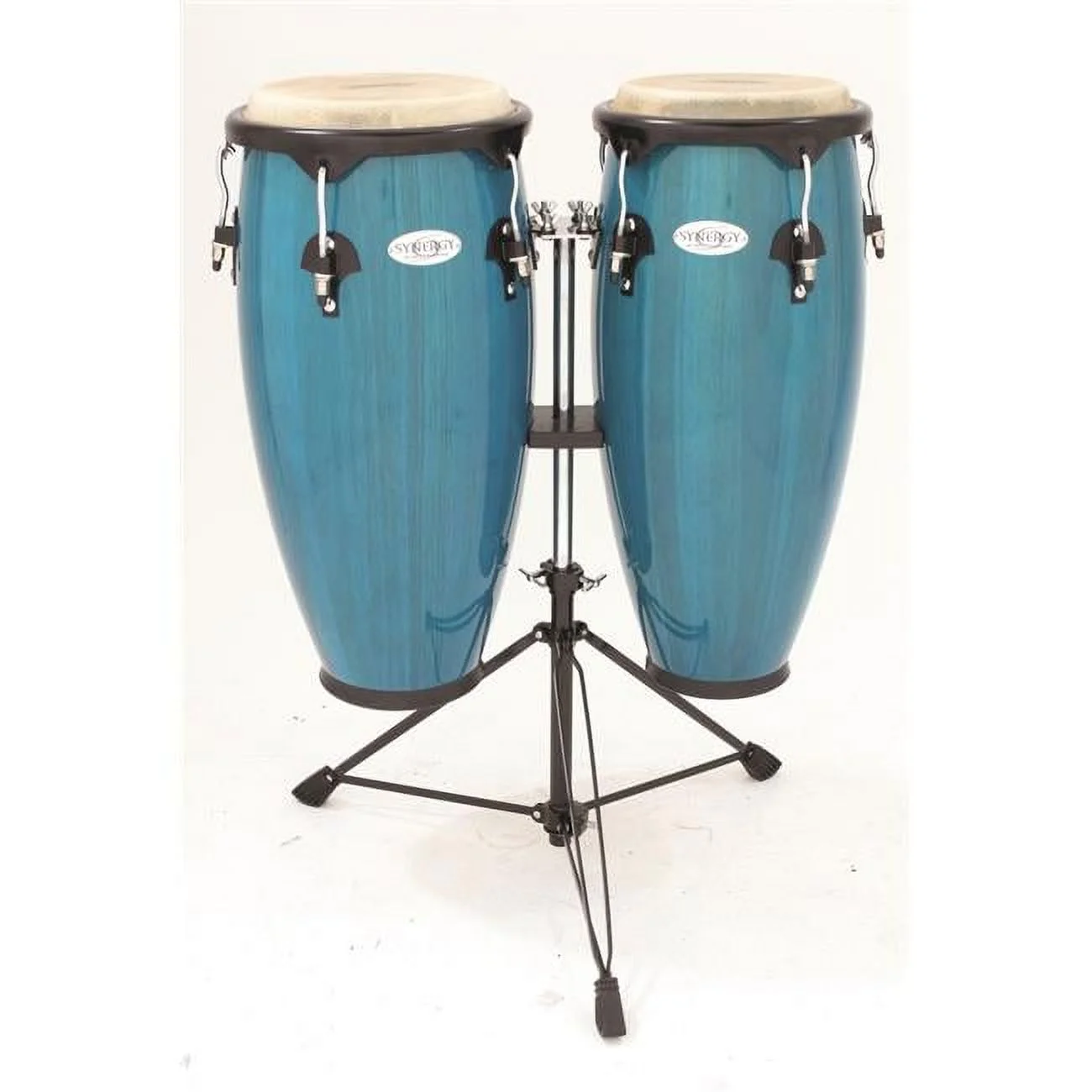 Synergy Series Wood Conga Set with Stand, Bahama Blue