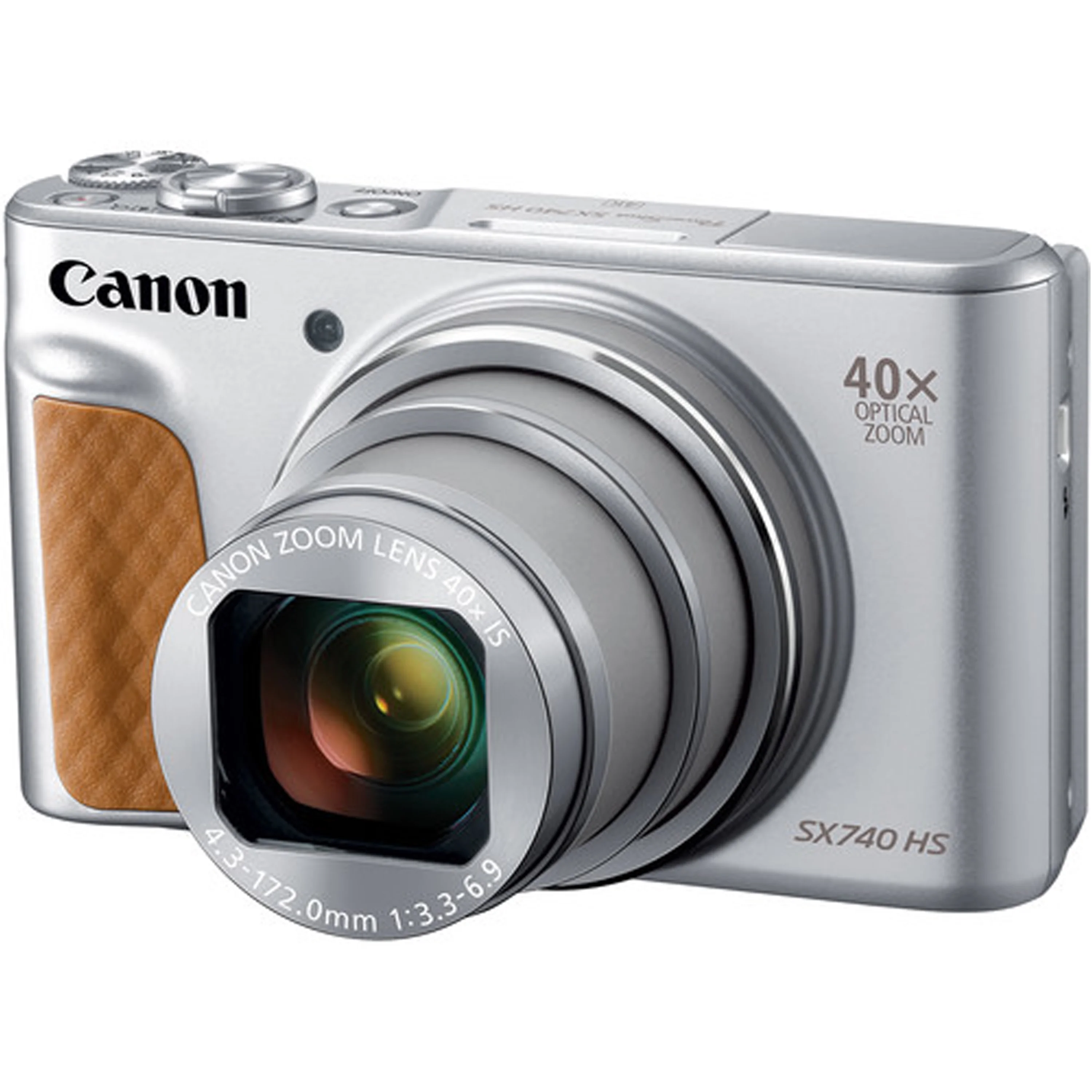 Canon PowerShot SX740 HS Digital Camera (Silver) With LED Video Light + 3 Extra Batteries + Two 64GB Memory Cards + Tripod + Case & More