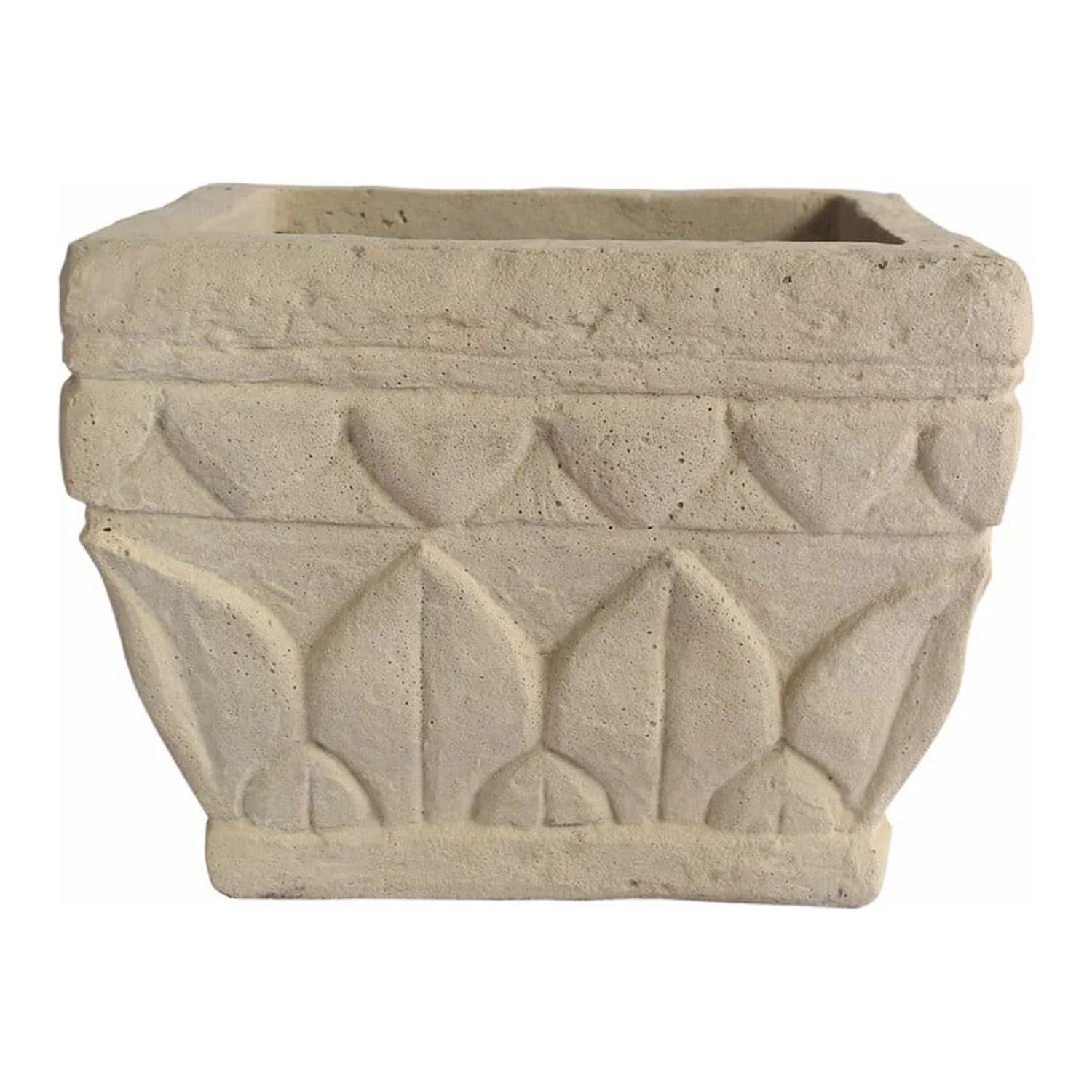 Anderson Teak Verona Square Planter Urn in Natural Beige