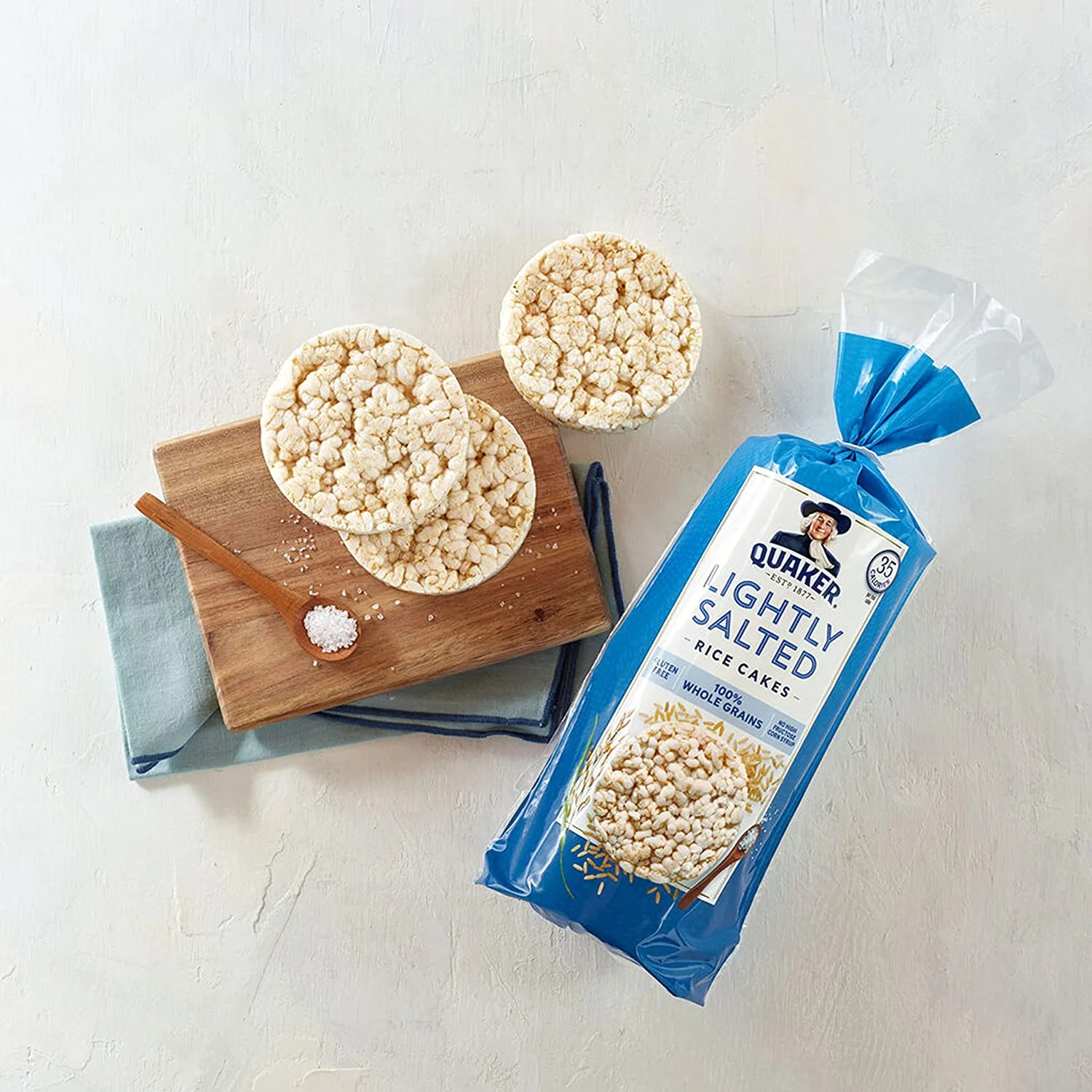 Quaker Large Rice Cakes, Lightly Salted, Pack of 6