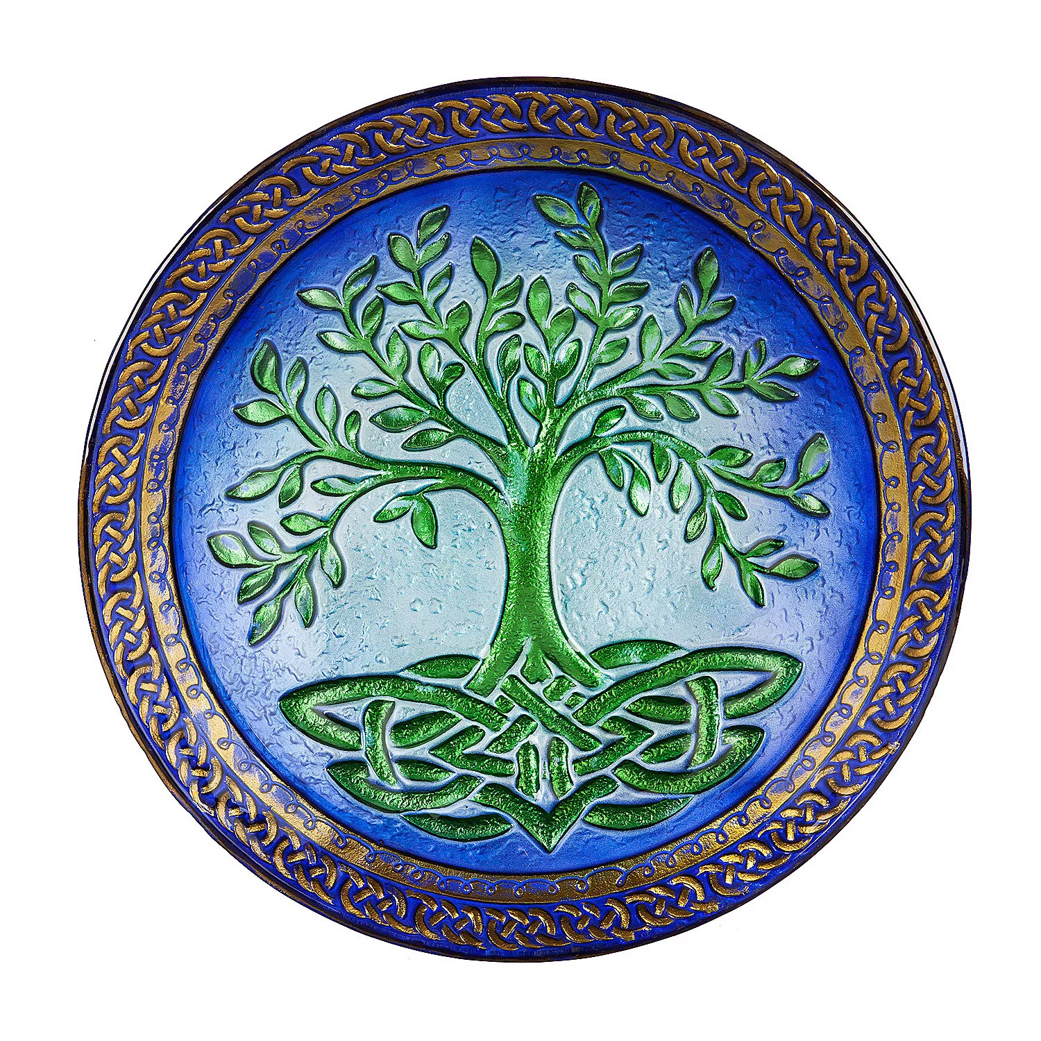 Evergreen Garden Tree of Life Glass Birdbath Bowl, 18 inches