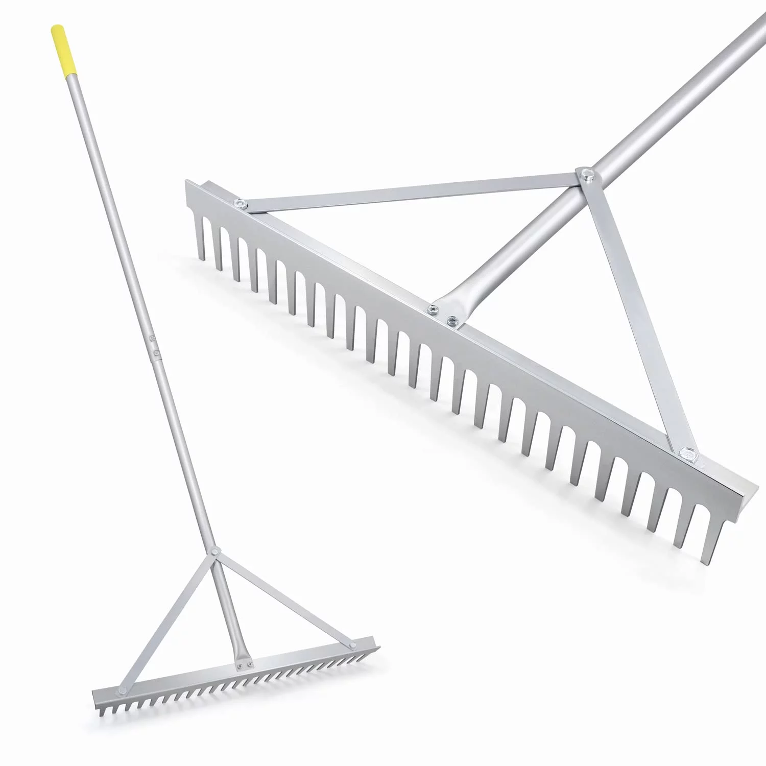 Colwelt Landscape Rake 24Tines, Aluminum Rake with 68