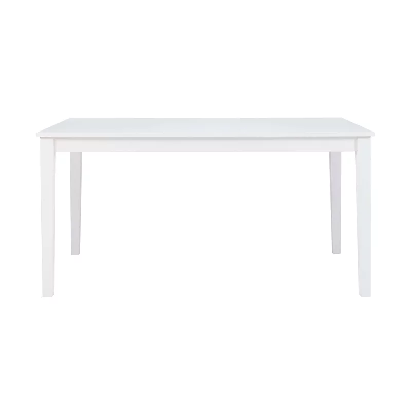 Linon Brit Wood Rectangle Dining Table with Glossy Lacquer Coating in White