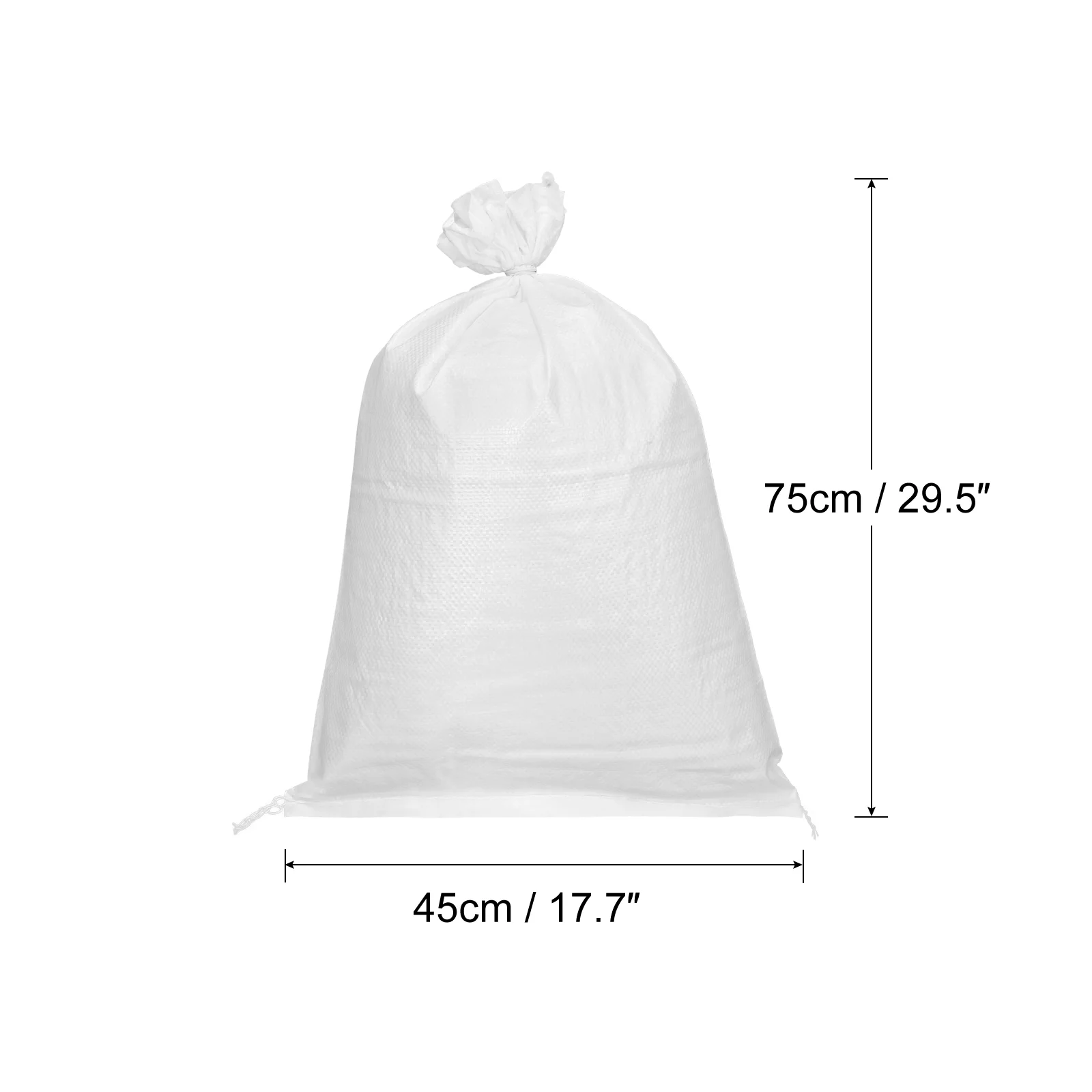 Sand Bags Empty White Woven Polypropylene 29.5 Inch x 17.7 Inch Pack of 20