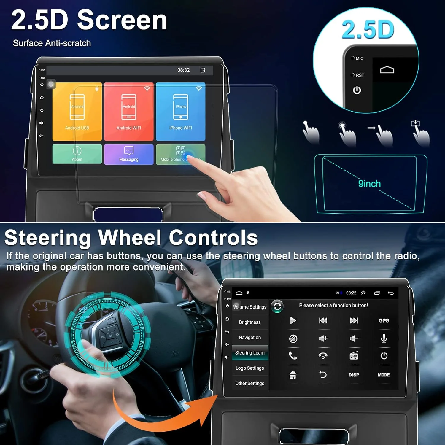 THONZER Car Stereo Radio for Ford F150 F-150 2009 2010 2011 2012, 9 inch Touchscreen Radio+ Camera