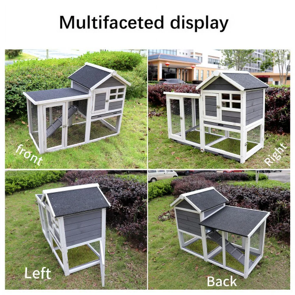 Zateety  Deluxe Wooden Chicken Coop Hen House Rabbit Wood Hutch Poultry Cage Habitat