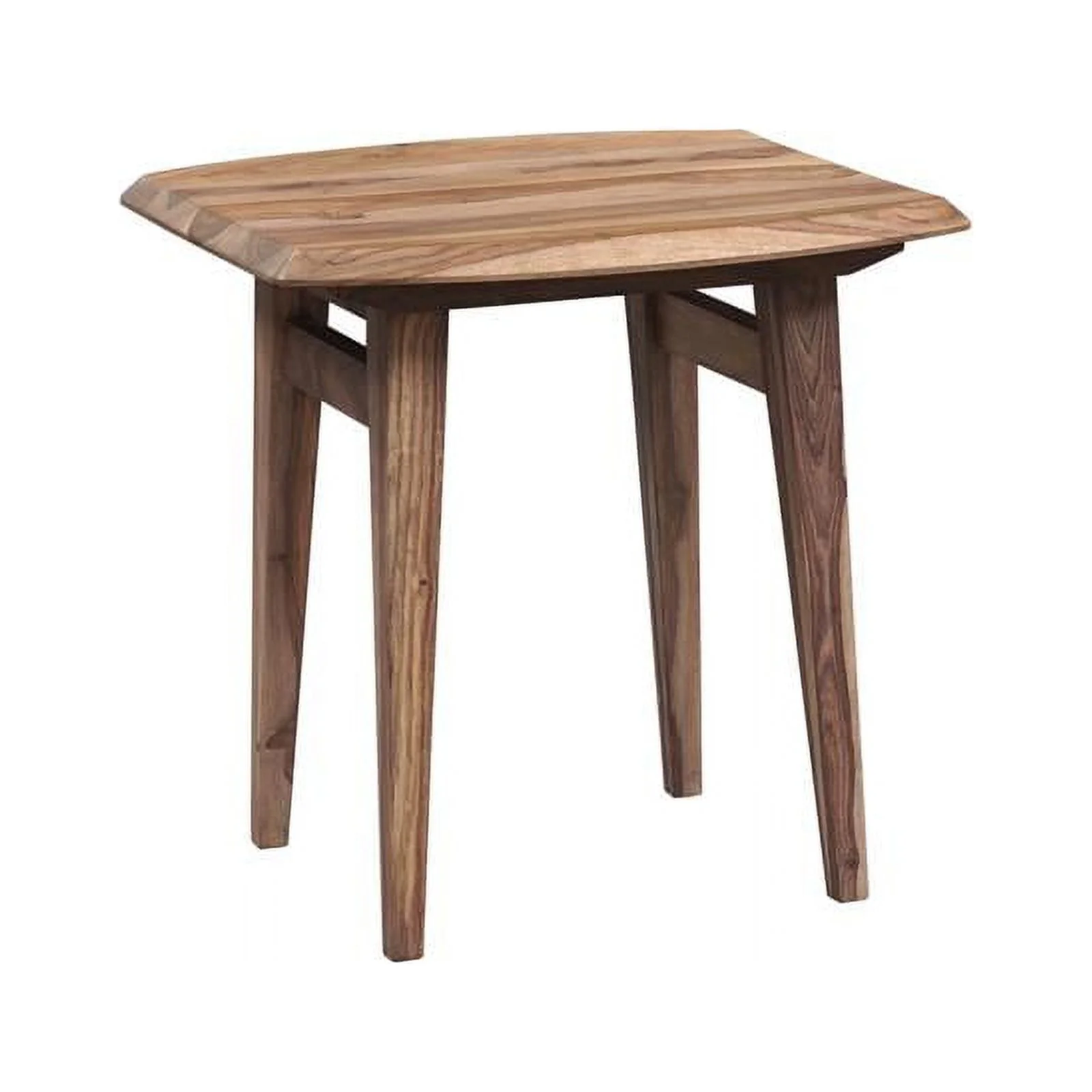 Home Square Solid Sheesham Wood End Table in Natural Finish - Set of 2