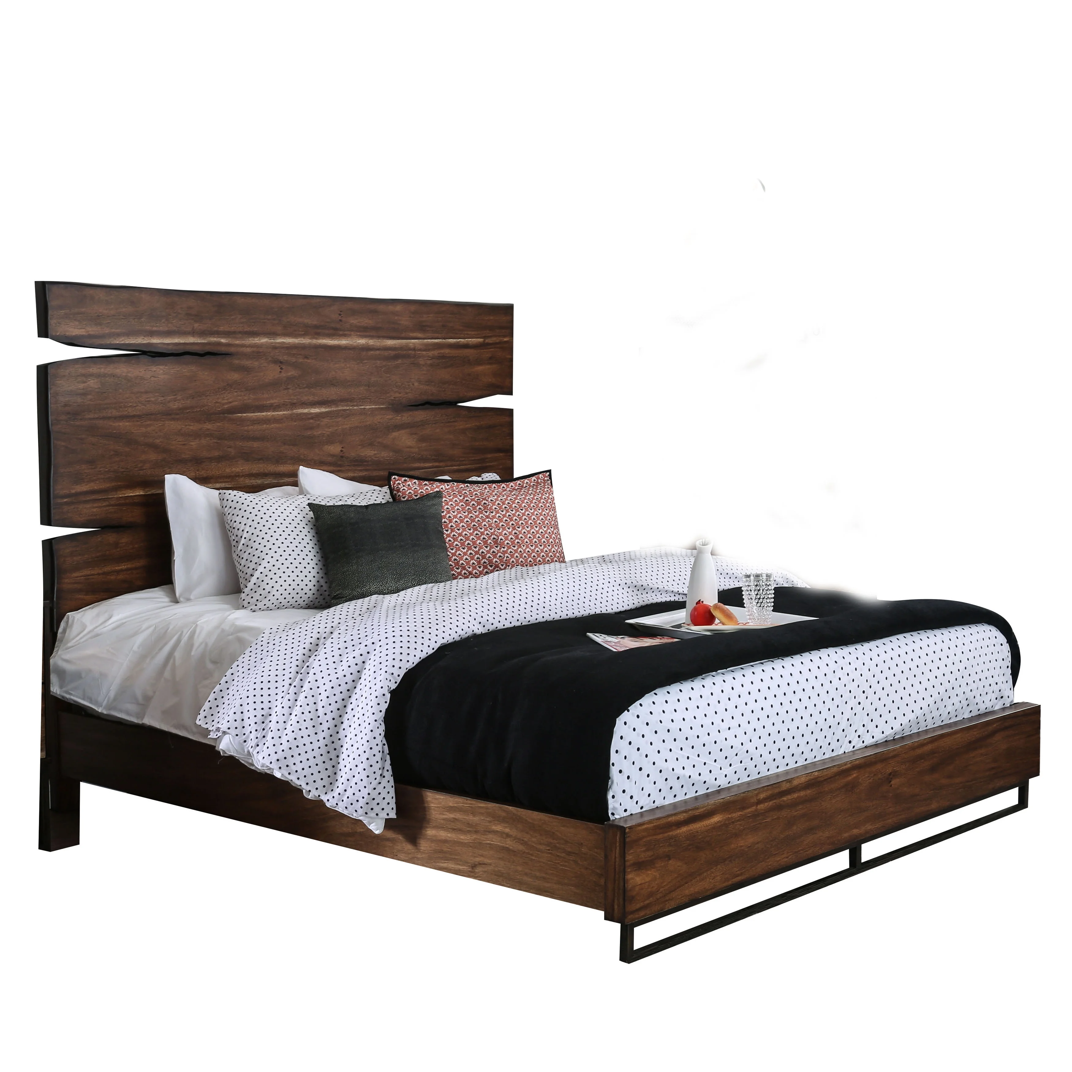 Furniture of America Trippen Panel Bed, Queen, Dark Oak and Dark Walnut