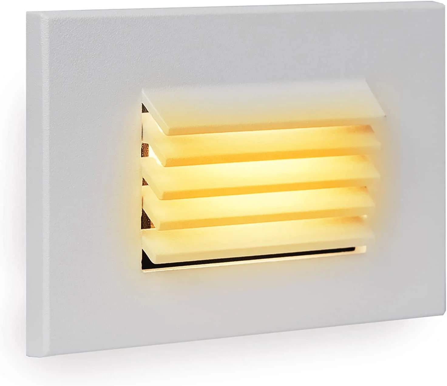 , LEDme 120V LED Horizontal Louvered Indoor and Outdoor Step and Wall Light Amber 1800K LED