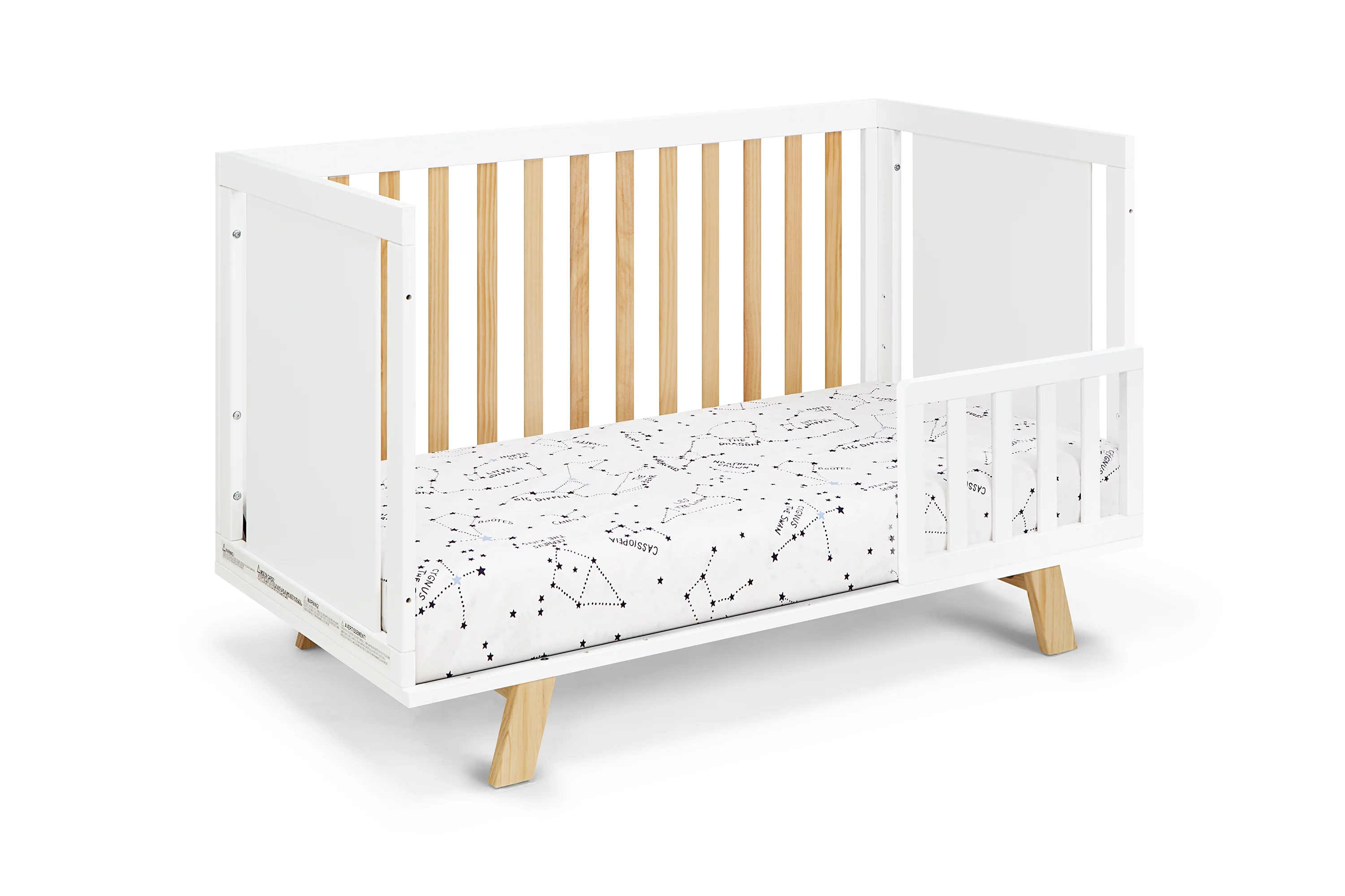 Homiyad 3-In-1 Convertible Island Crib White/Natural