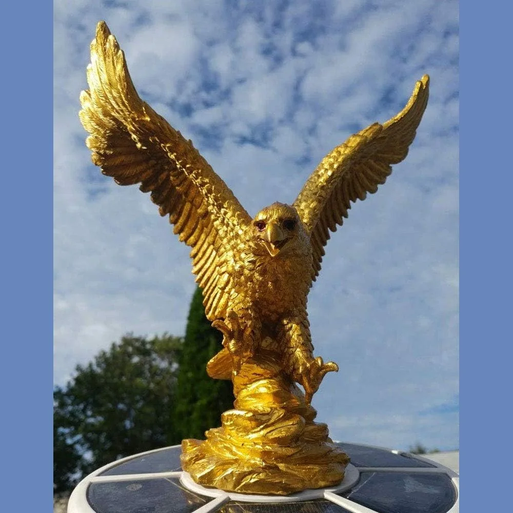 Eagle In Flight Flagpole Topper Gold Finial