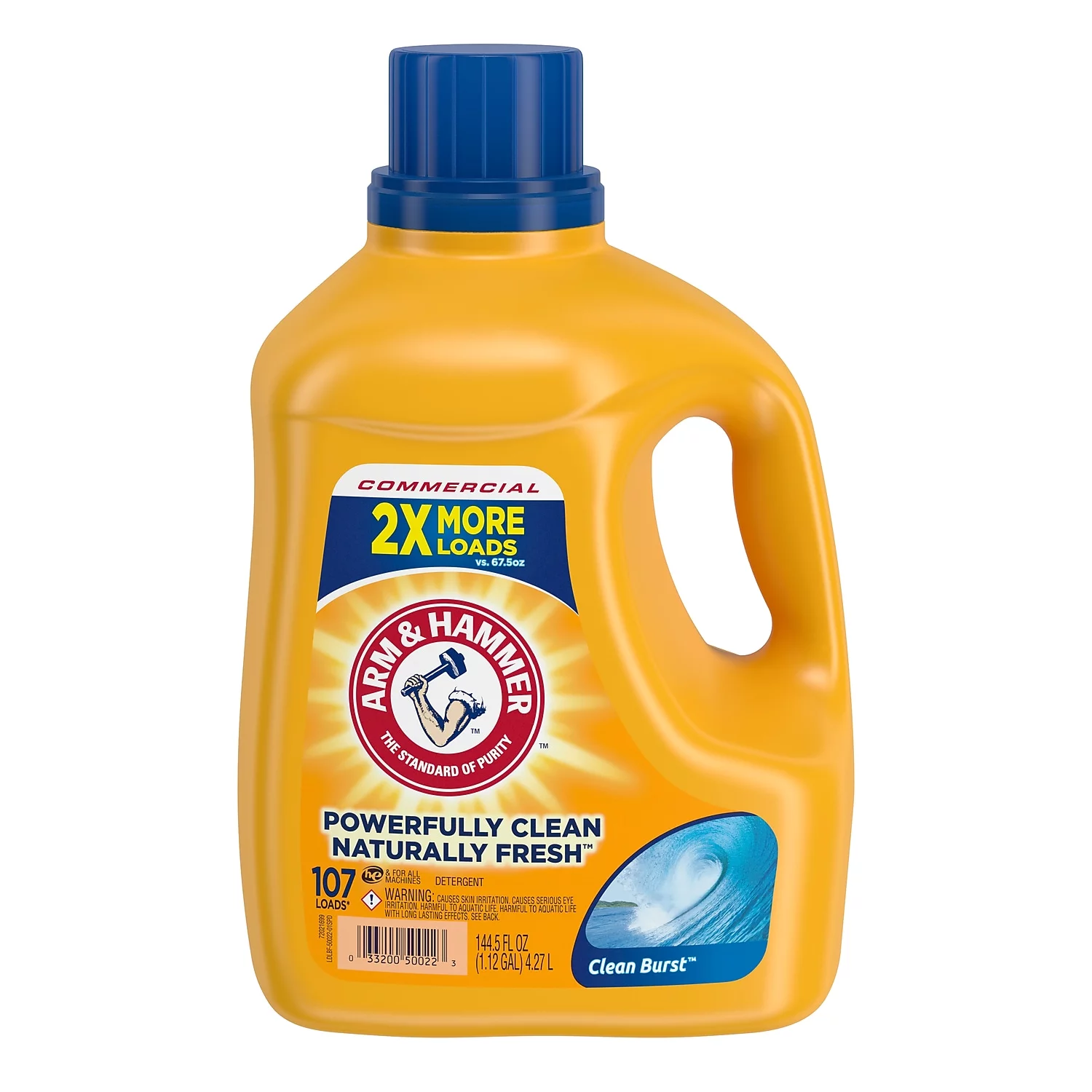 Arm & Hammer CDC3320050022 144.5 oz Clean-Burst Liquid Laundry Detergent - 4 Count