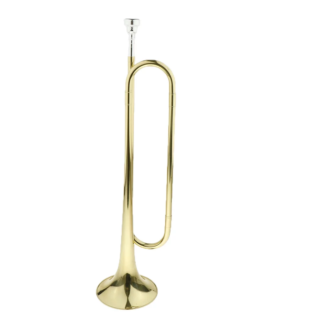 1 Set Brass B Key Students School Marching Bugle Mini Trumpet en With 7C Mouthpiece Gloves