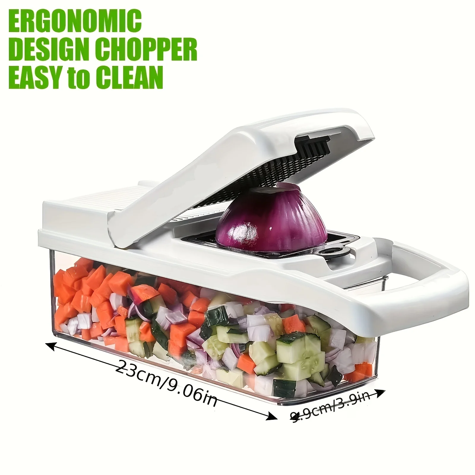Multipurpose Vegetable Cutter， 25-In-1 Fruit And Vegetable Dicer, Slicer, Spiralizer, Kitchen Tools