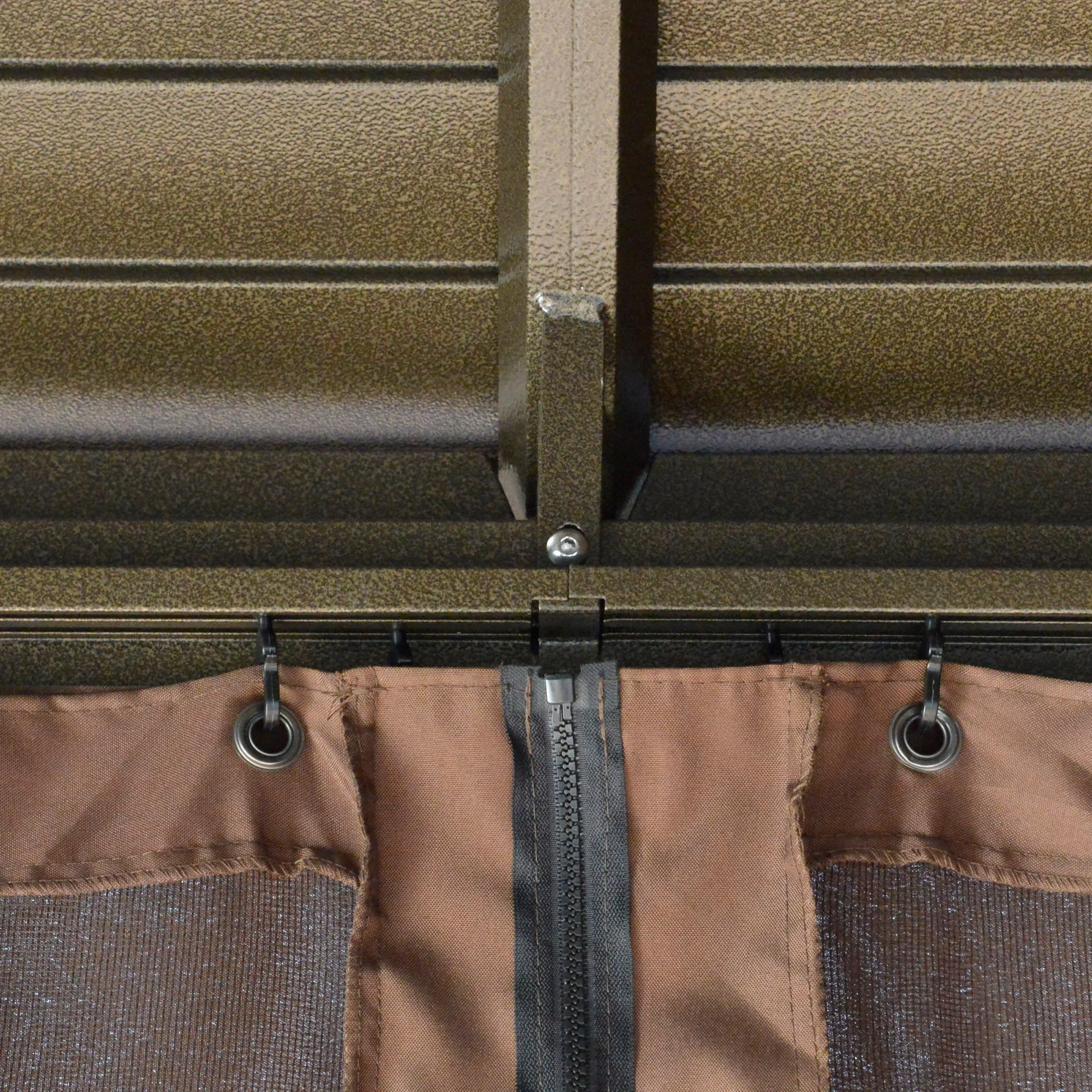 Kins 10 x 12 ft Hardtop Patio Gazebo Aluminum Frame - Brown