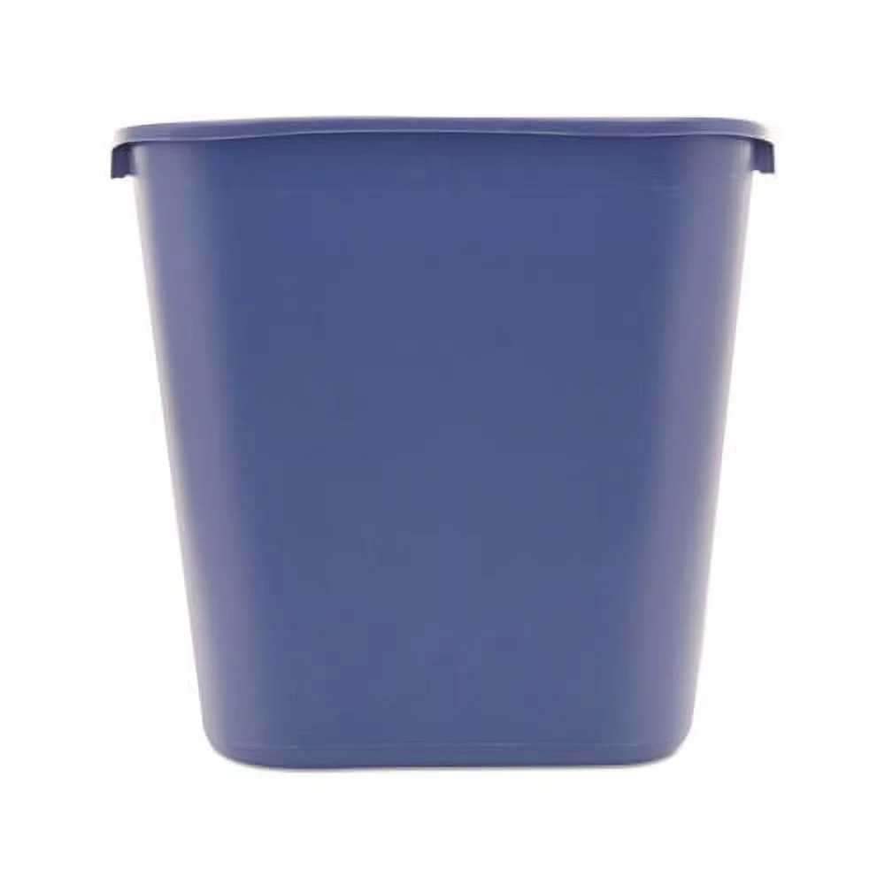 Medium Deskside Recycling Container Rectangular, Plastic, 28.13 qt, Blue