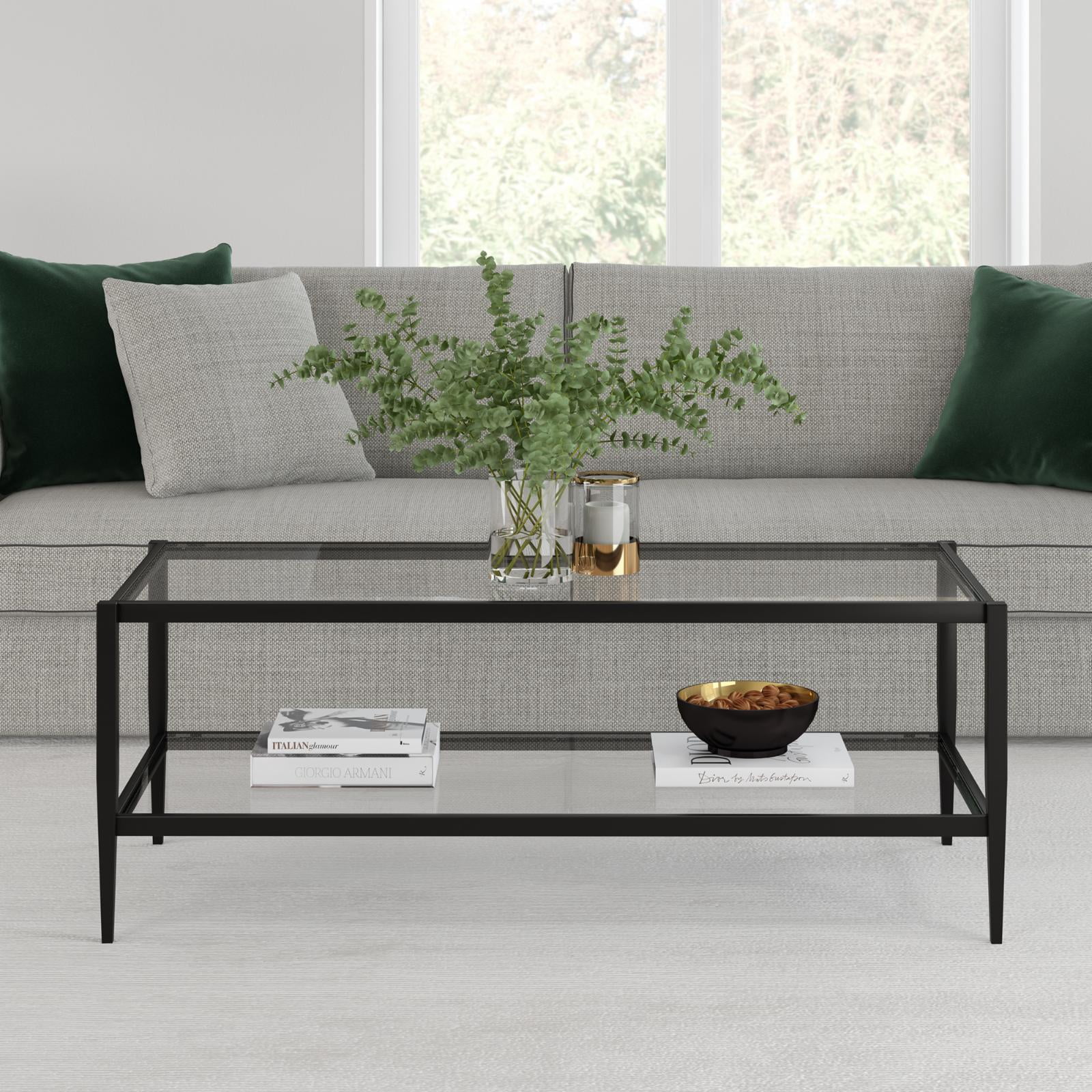 Evelyn&Zoe Coffee Table with Glass Top