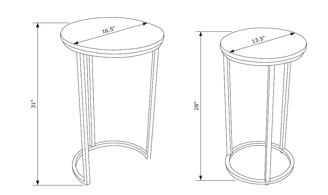 Powell Darden Round Nesting Tables, Set of 2, 31