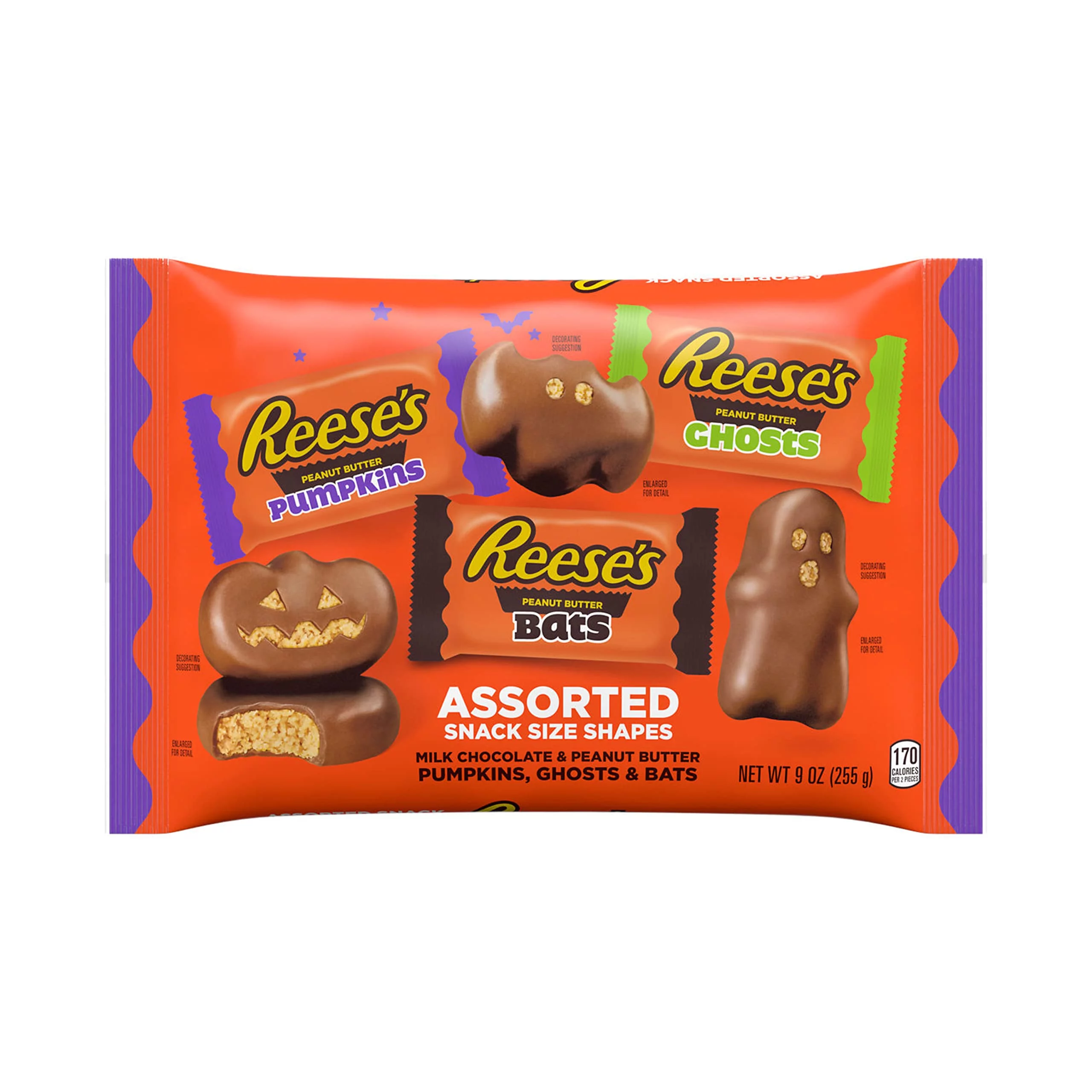 Reese,S Milk Chocolate Peanut Butter Snack Size, Halloween Candy Variety Bag, 9 Oz