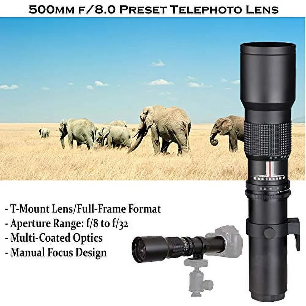 Canon EOS Rebel T7 DSLR Camera with 18-55mm is II Lens Bundle + Canon EF 75-300mm f/4-5.6 III Lens and 500mm Preset Lens + 32GB Memory + Filters + Monopod + Spider Flex Tripod + Professional Bundle