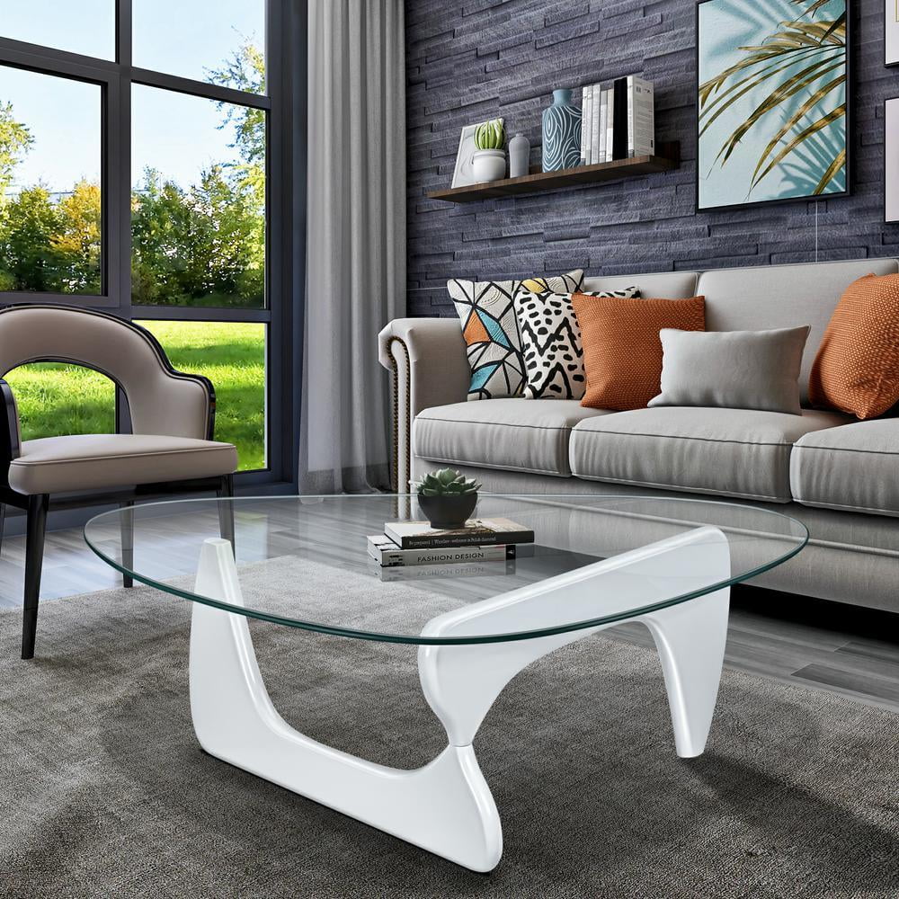 Contemporary Glass Triangle Coffee Table - Elevate Your Space