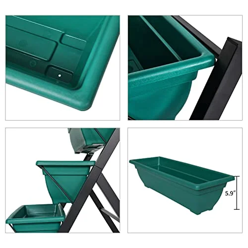 Kinfant 4Ft Vertical Raised Garden Bed Planter - 5 Tier Outdoor Garden Raised Planter Boxes to Grow Your Herb Vegetables Flowers on Your Balcony Garden Greenhouse