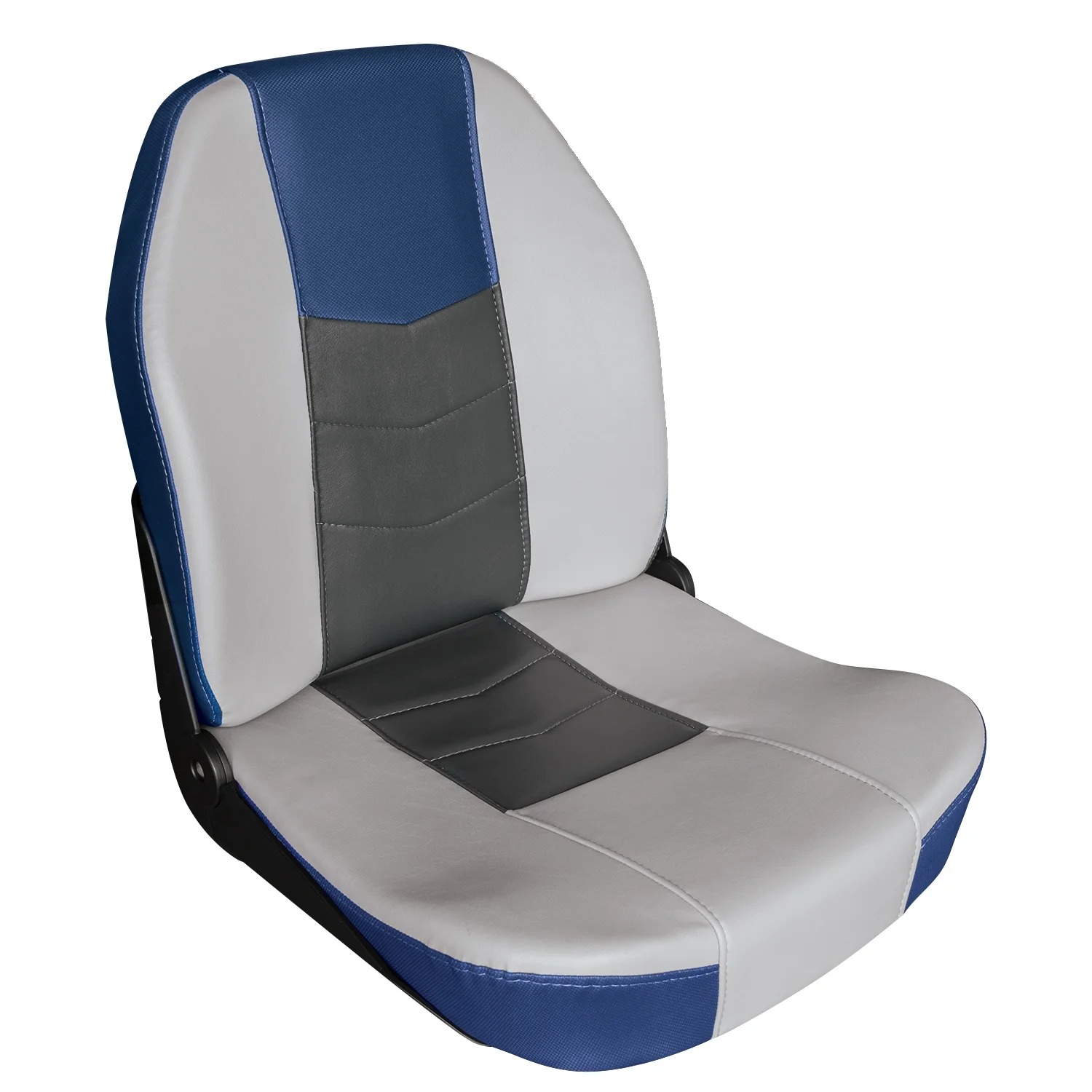 Wise 3340-1789 Quantum Series Fold Down Fishing Boat Seat, Mariner Blue / Charcoal / Marble Grey