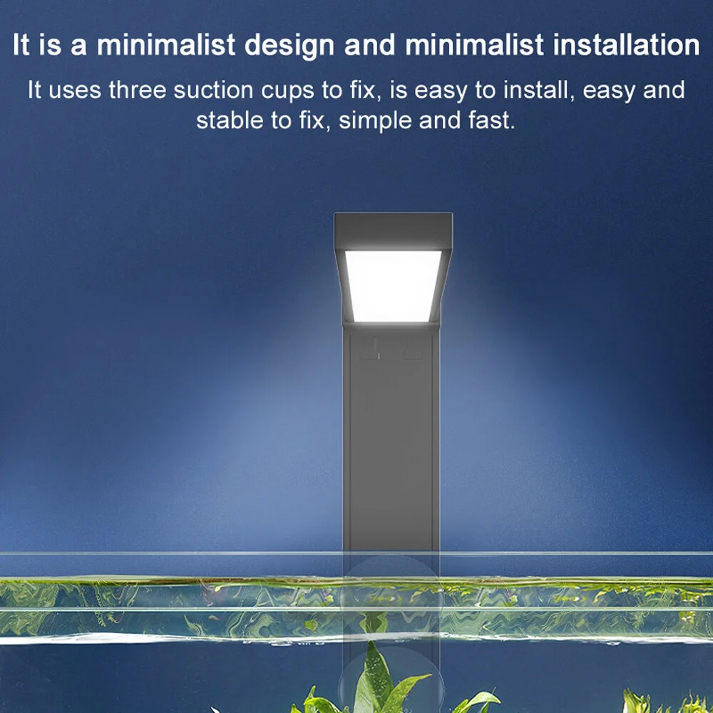 ABS Small Fish Bowl LED Light Desktop Aquarium Algae Aquatic Plants Light Dual Mode Switching Aquarium Fill Light Three Suction Cups Fixed