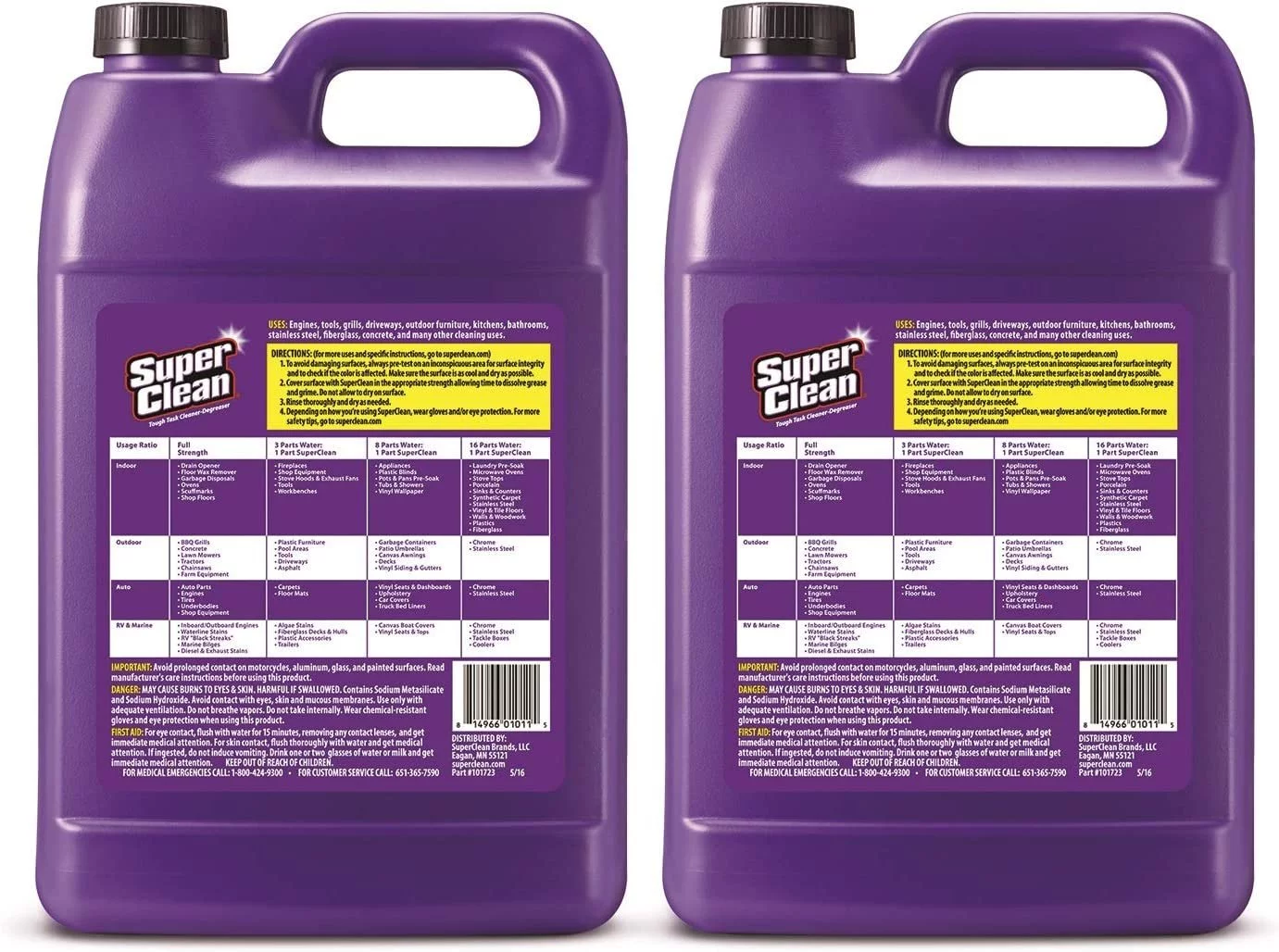 SuperClean All Purpose Cleaner Degreaser 1 Gallon, 2 Pack