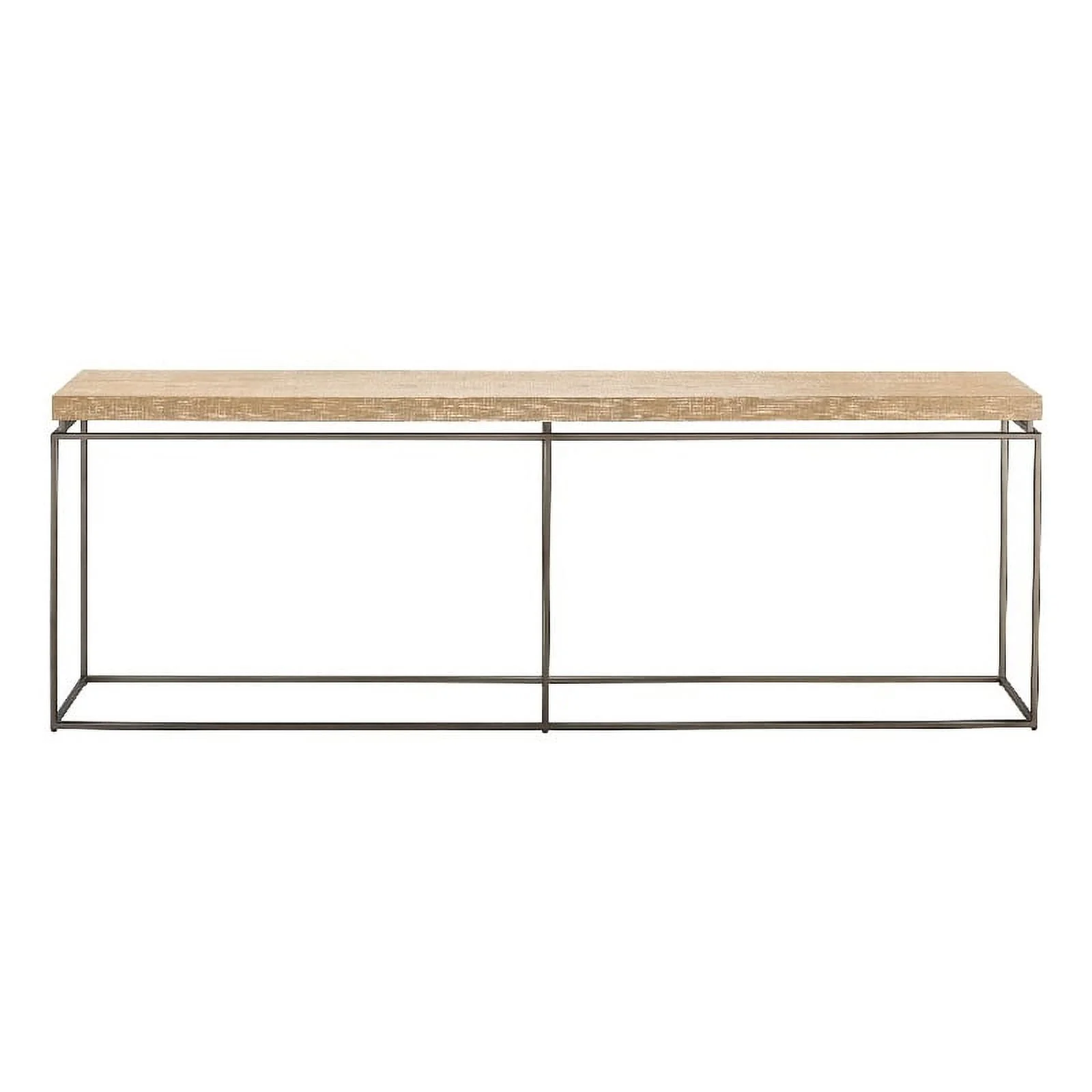Maklaine Contemporary Farmhouse Console Table in Tan Natural Oak